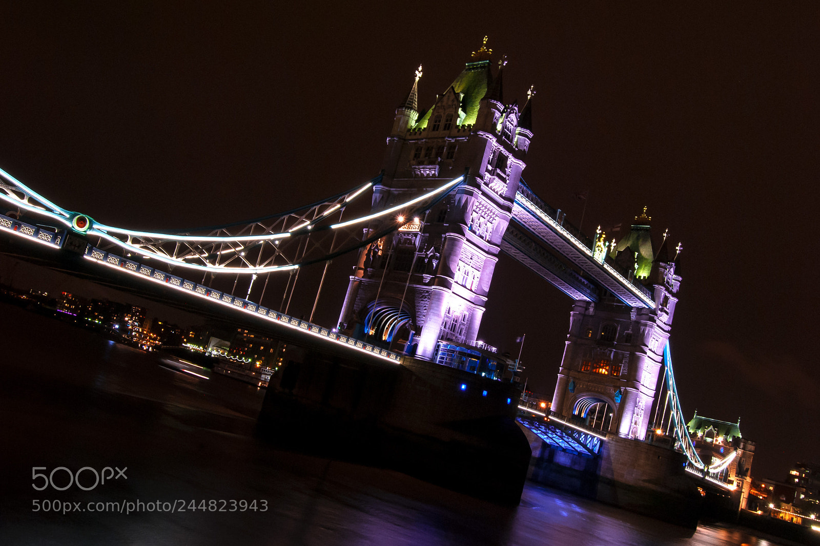 Nikon D3000 sample photo. Tower bridge by night photography