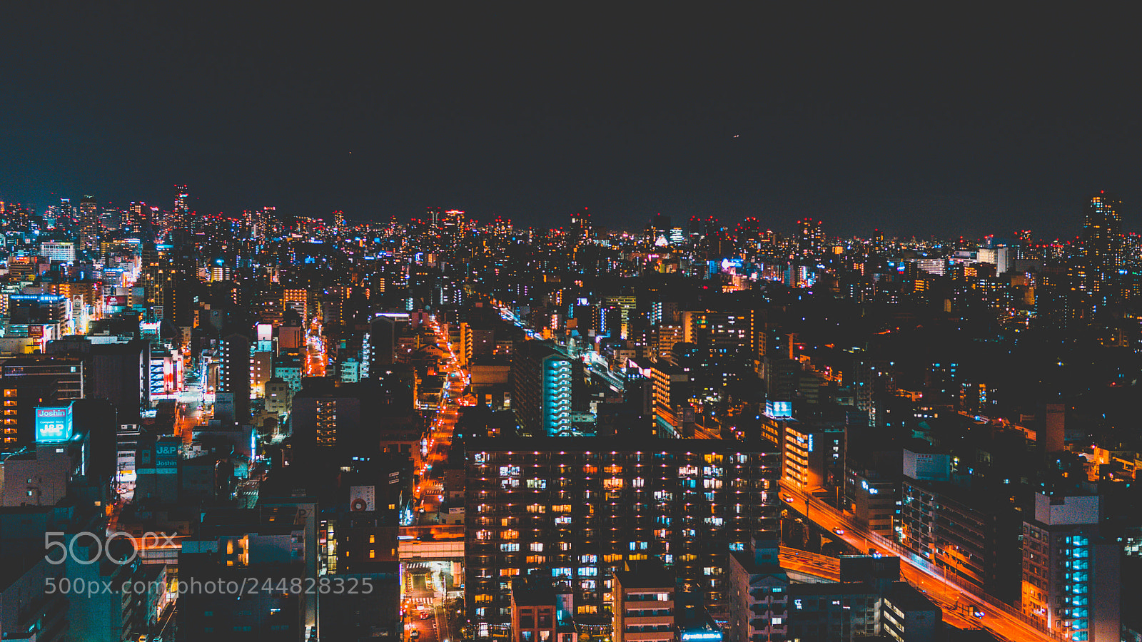 Sony a7 II sample photo. Osaka by night photography