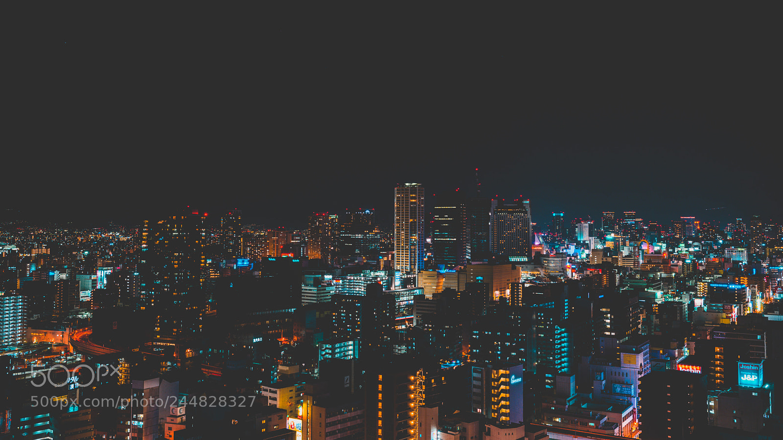 Sony a7 II sample photo. Osaka by night photography
