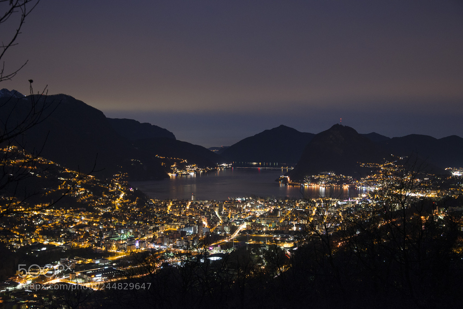Nikon D600 sample photo. Lugano by night photography