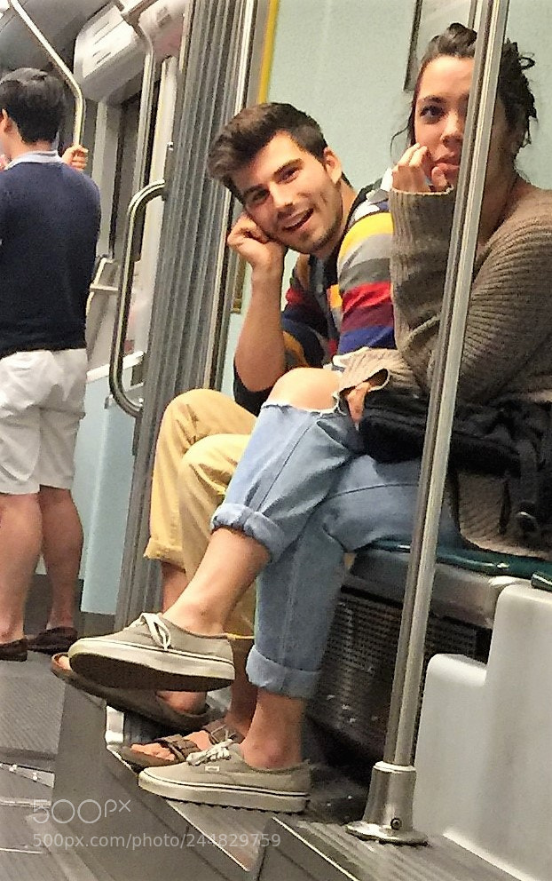 Apple iPhone 6 Plus sample photo. Riding the subway photography