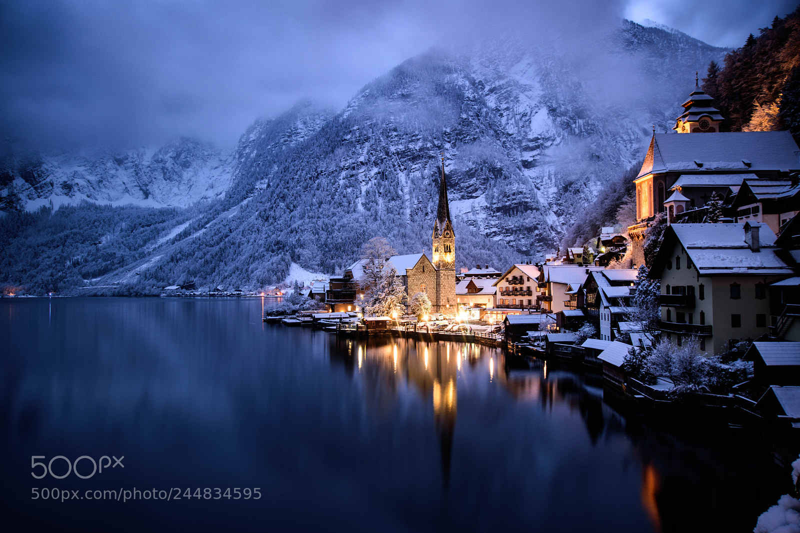 Nikon D5500 sample photo. First night in hallstatt photography