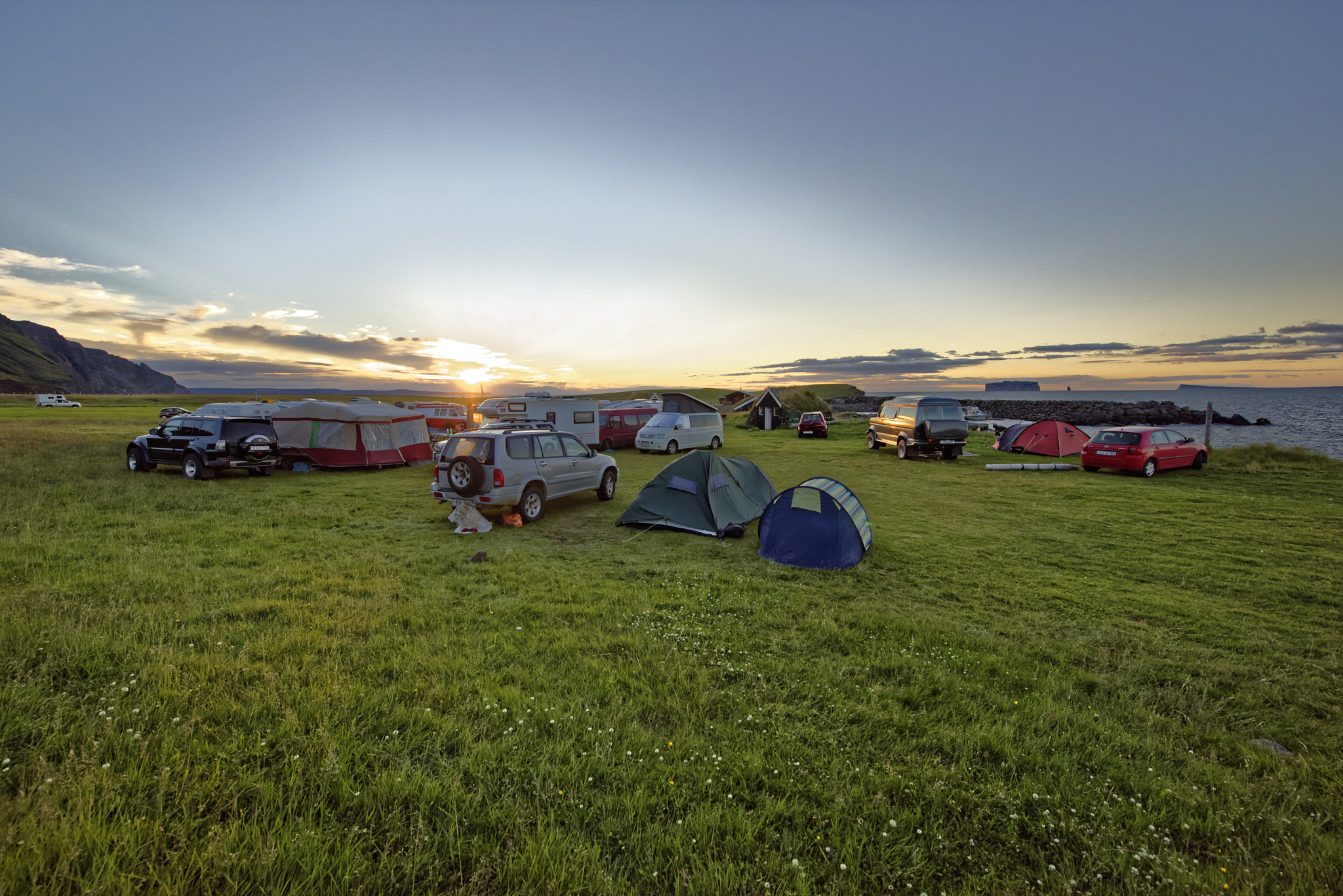 Nikon AF-S Nikkor 14-24mm F2.8G ED sample photo. Drangeyjarferðir campsite in iceland. photography
