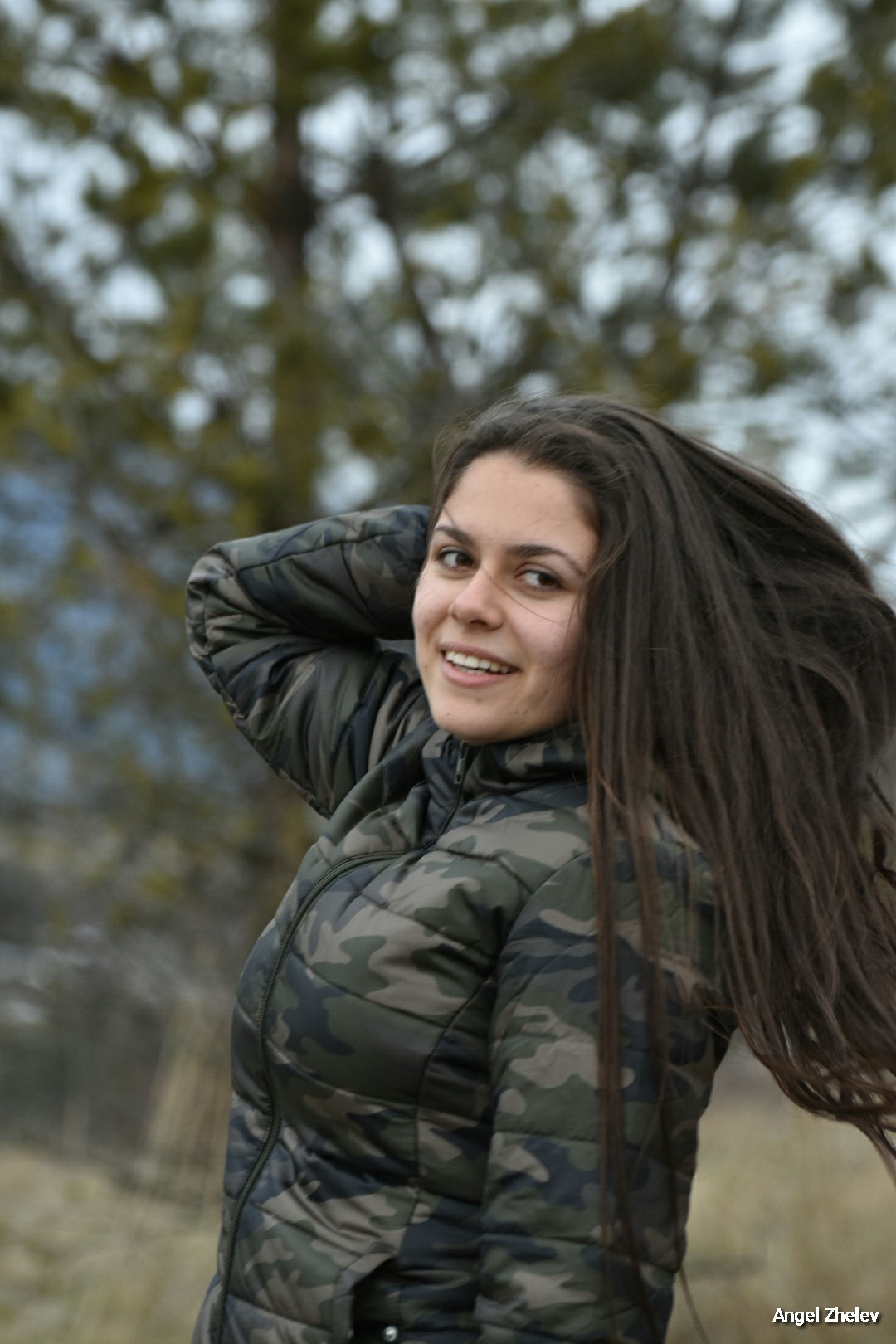 Nikon D3400 sample photo. Camouflage girl photography