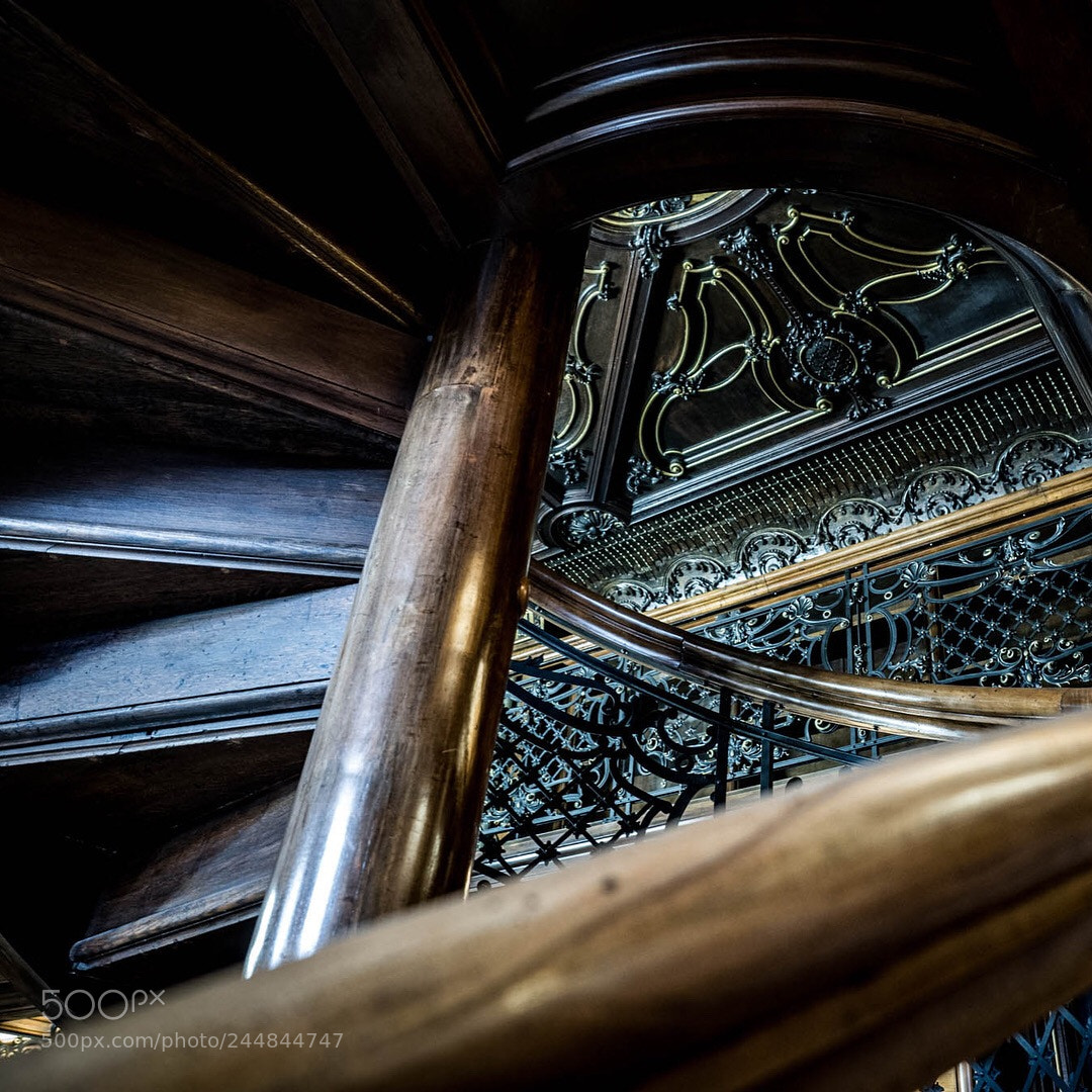 Olympus OM-D E-M5 II sample photo. Stairway to books photography