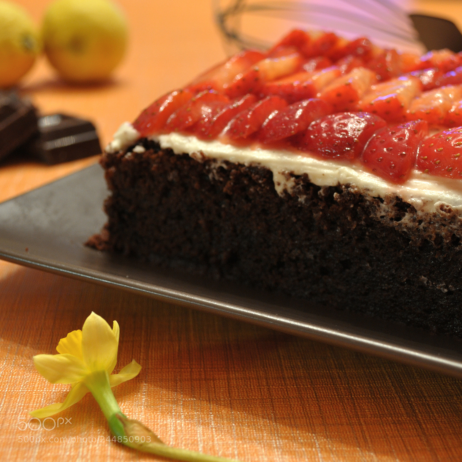 Nikon D5000 sample photo. Brownies with mascarpone and photography