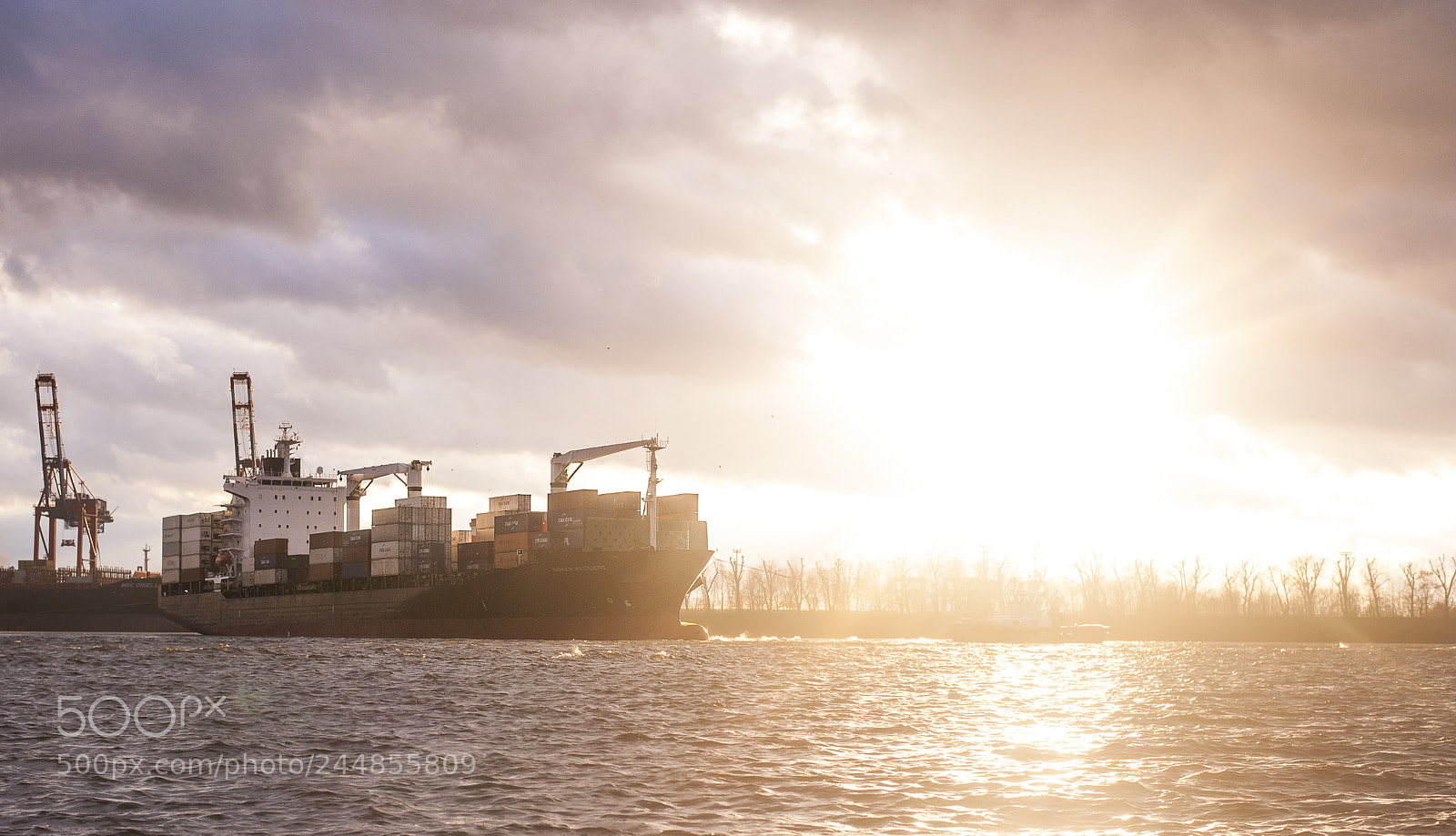 Nikon D700 sample photo. Ship leaves the harbour photography