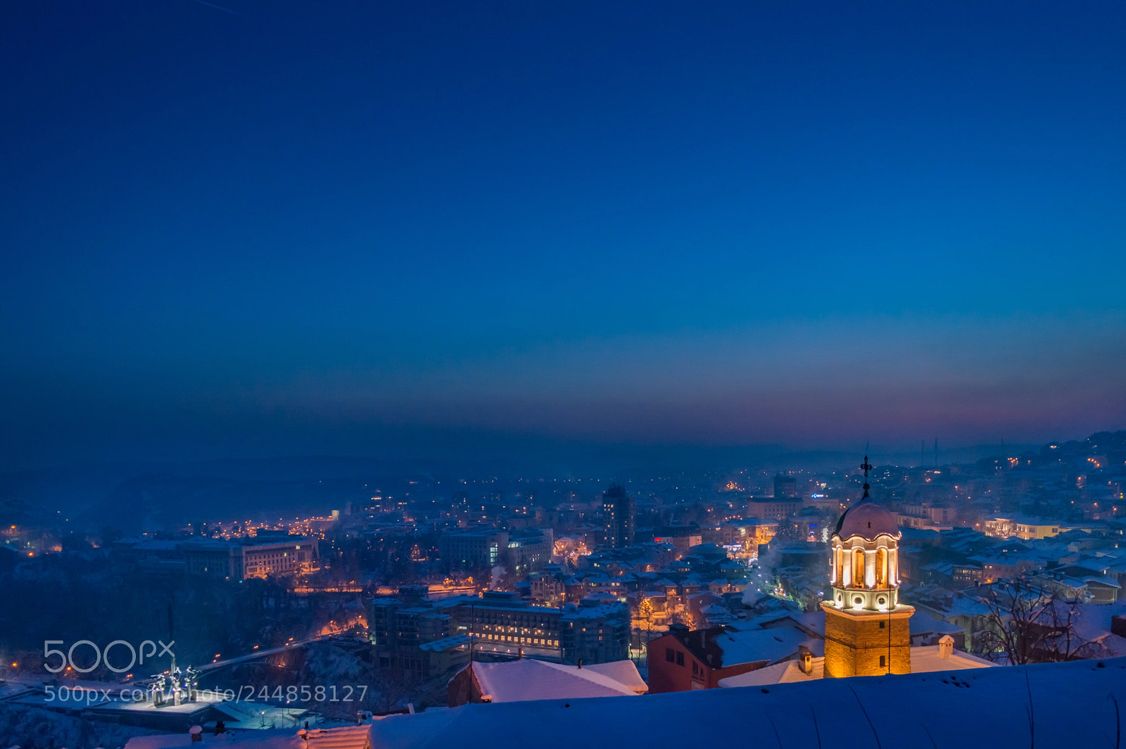 Nikon D3200 sample photo. The blue hour photography