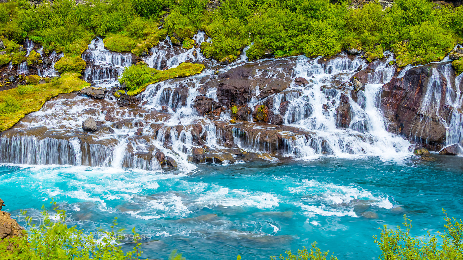 Nikon D610 sample photo. Hraunfossar waterfall photography