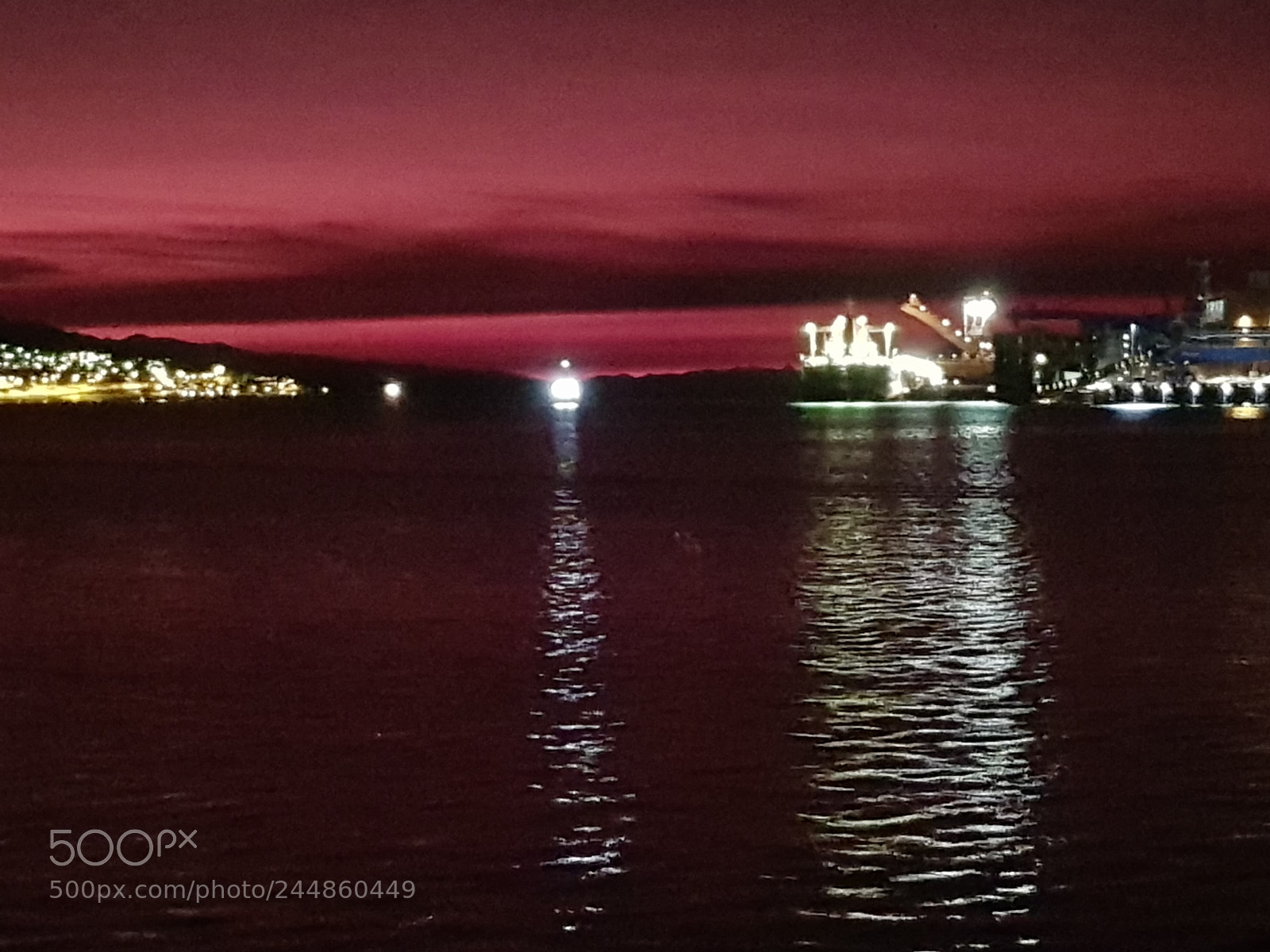 Samsung Galaxy S8 sample photo. Sunset over narvik harbour photography
