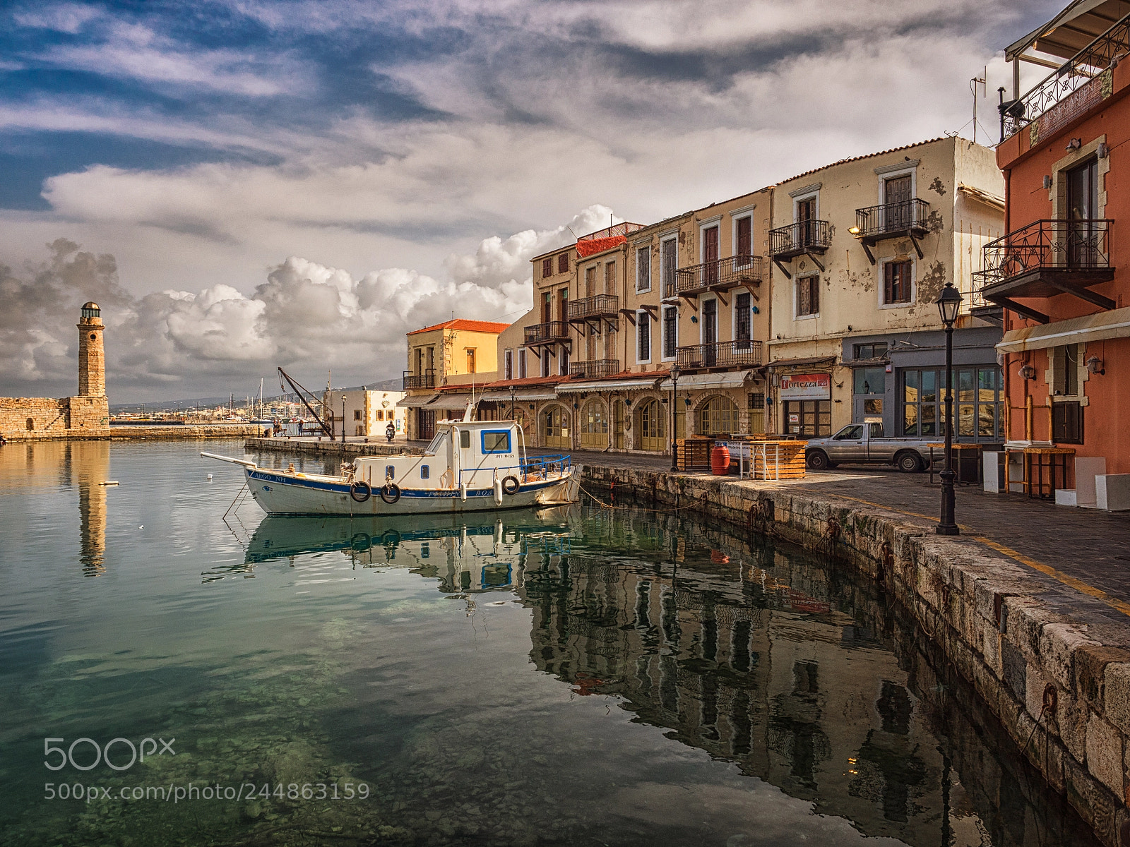 Olympus OM-D E-M10 sample photo. Rethimno old harbour photography