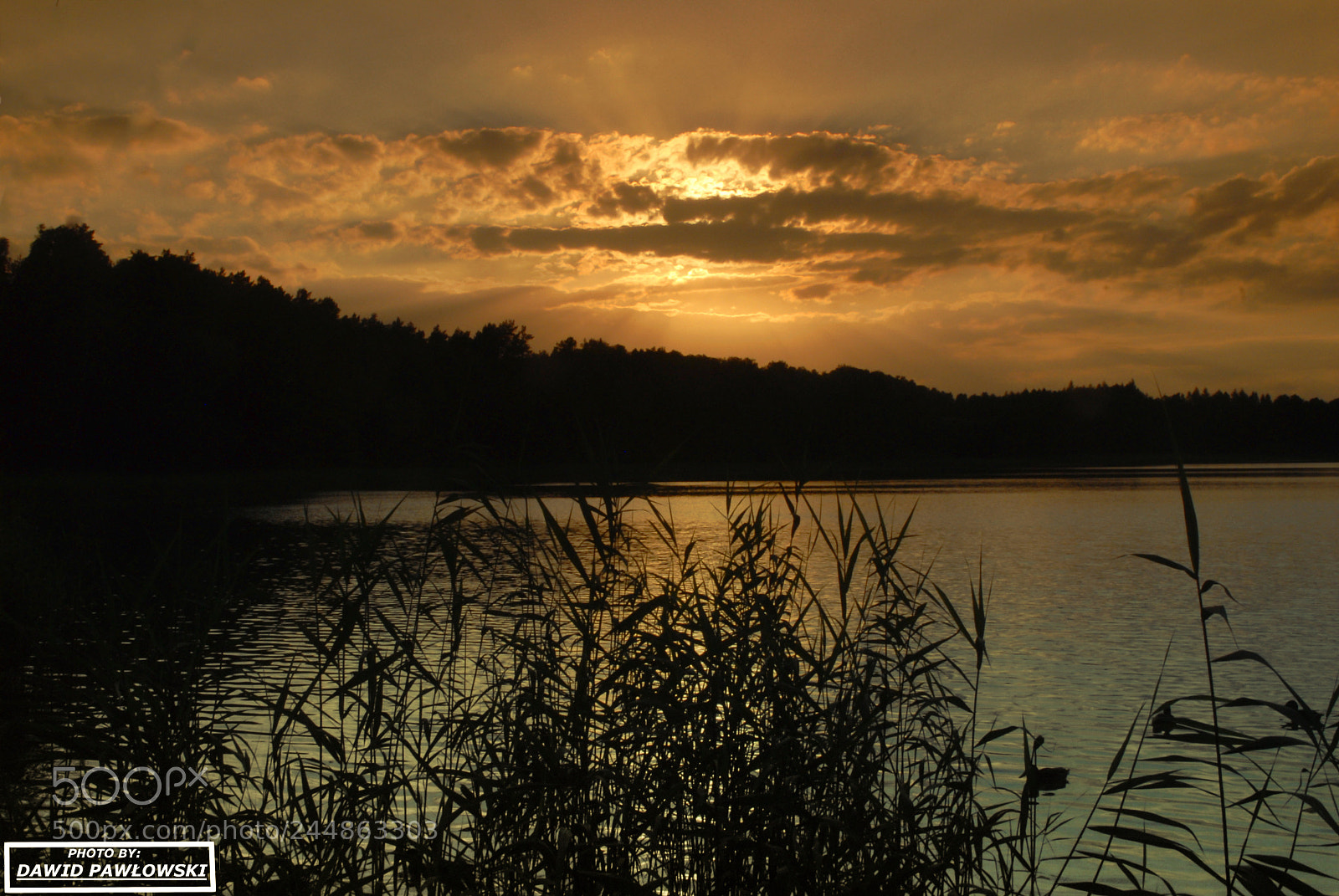 Nikon D200 sample photo. Sunet at lake photography