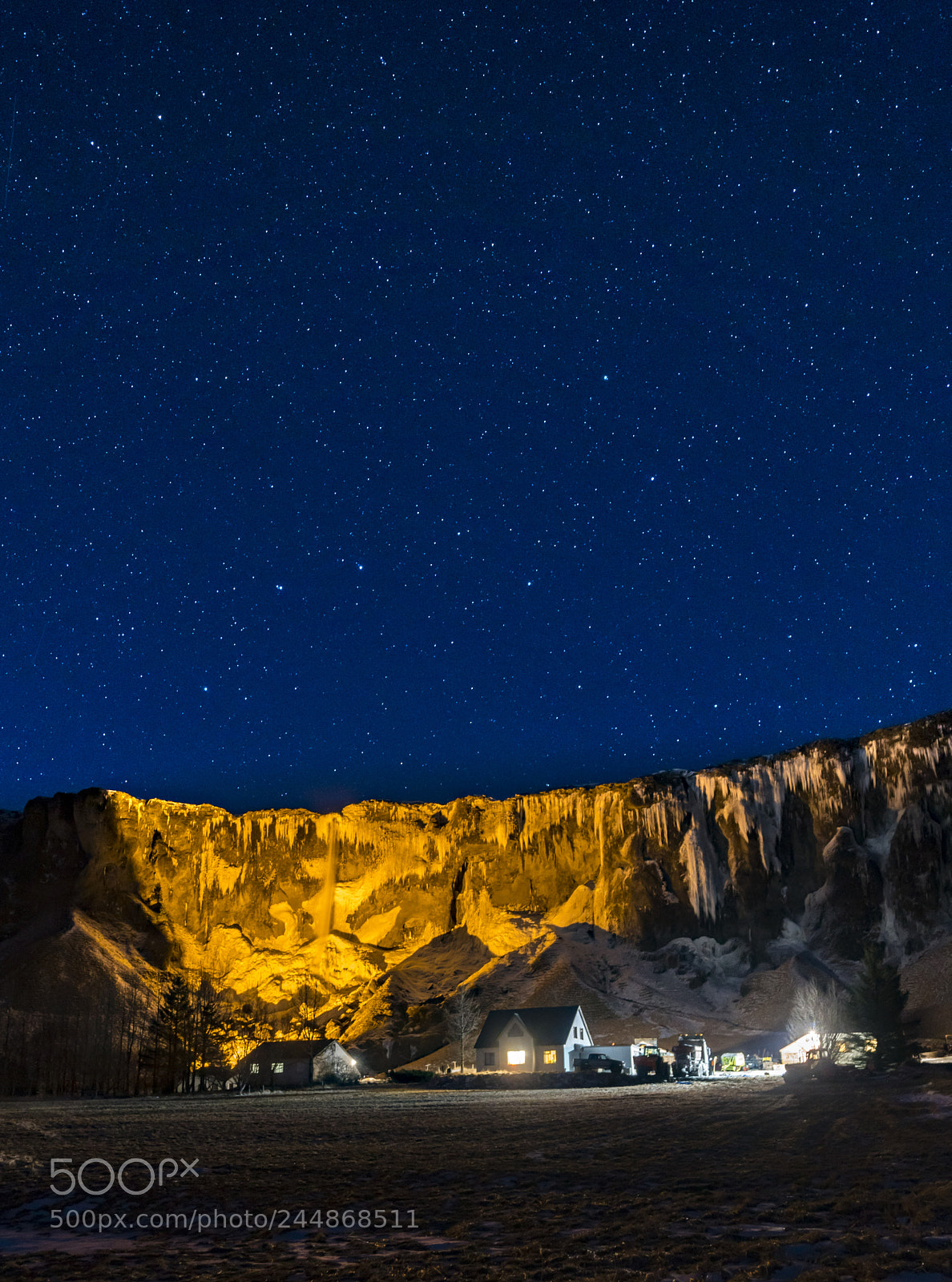 Sony a7R II sample photo. Waterfall in night photography