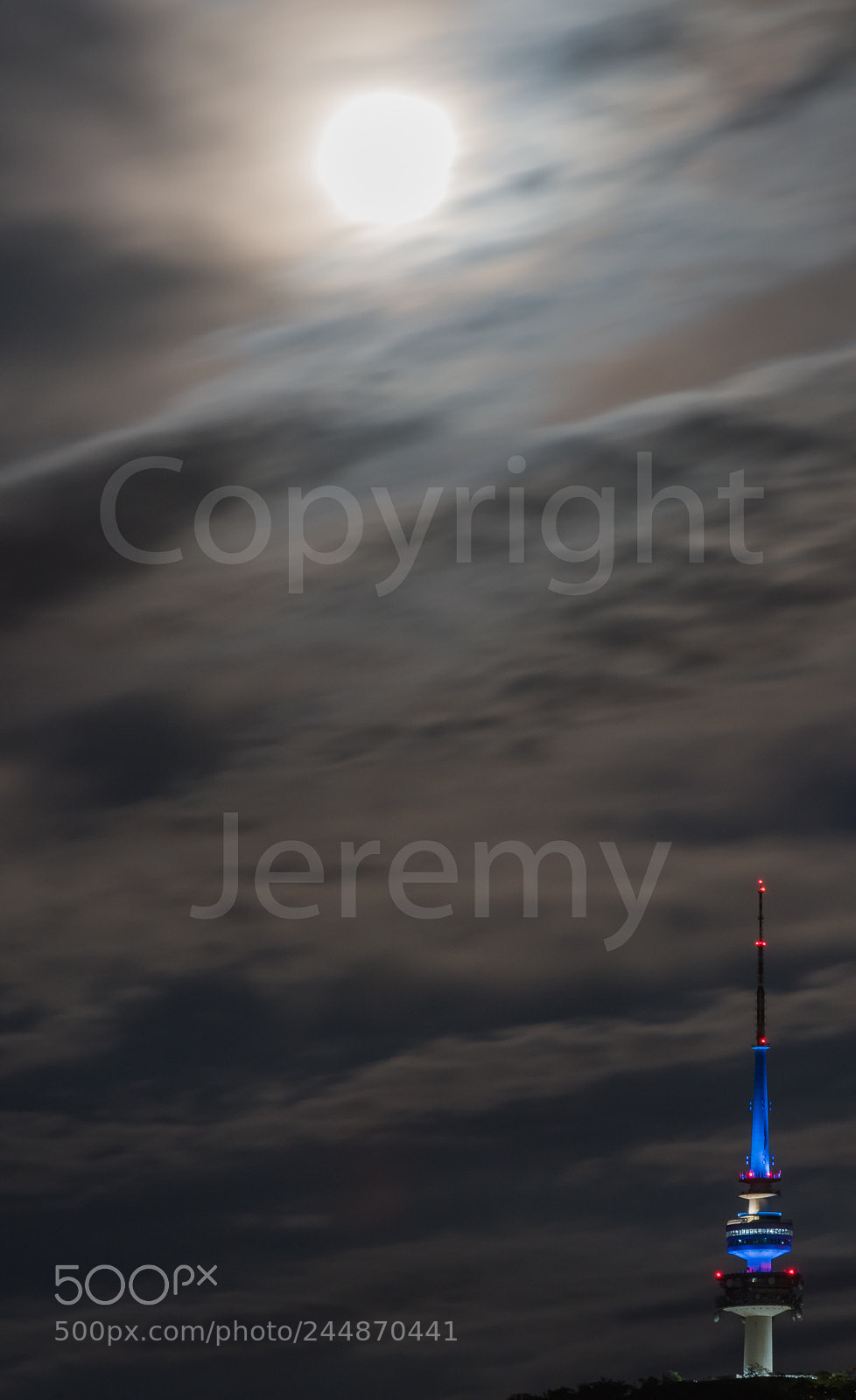 Nikon D810 sample photo. Super cloudy moon photography