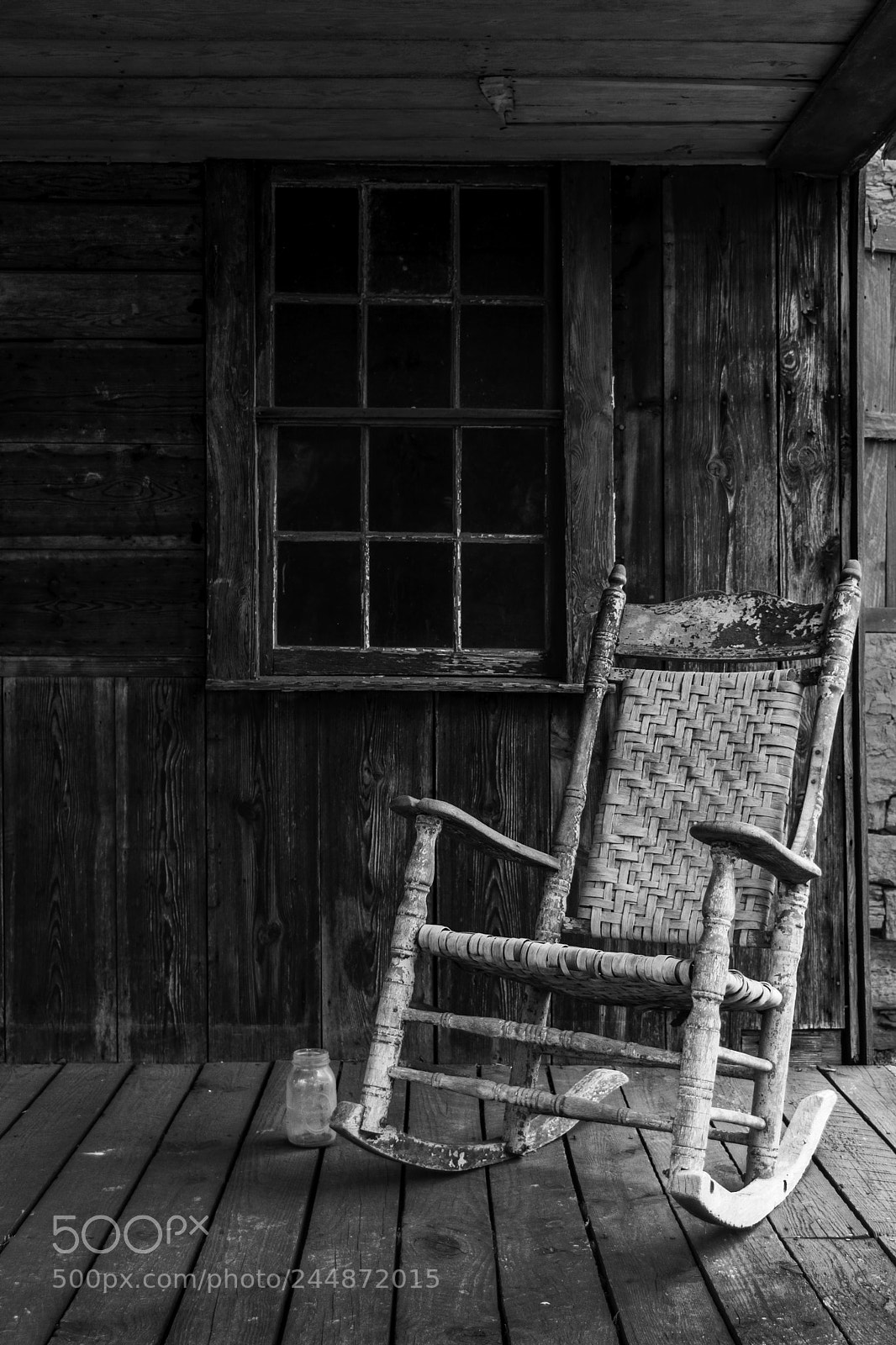 Nikon D7100 sample photo. Porch rocker b&w photography
