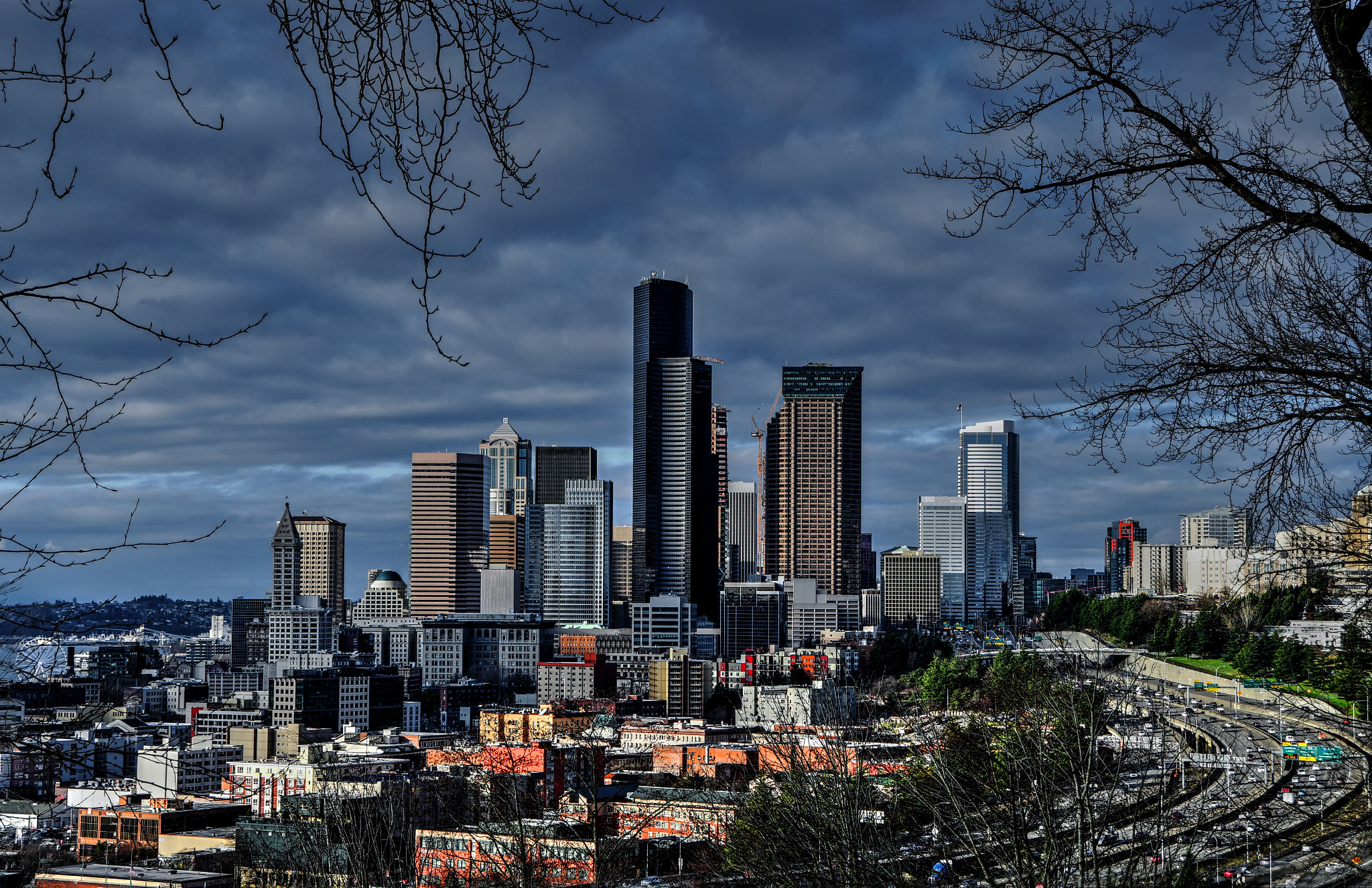 Nikon D500 + Nikon AF-S DX Nikkor 18-200mm F3.5-5.6G ED VR II sample photo. Seattle on cloudy day from dr. jose rizal park photography
