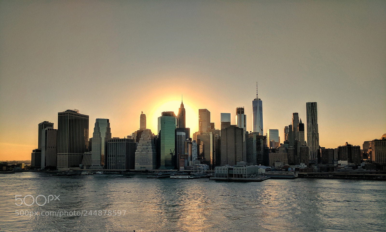 Google Pixel sample photo. Sunset in manhattan photography