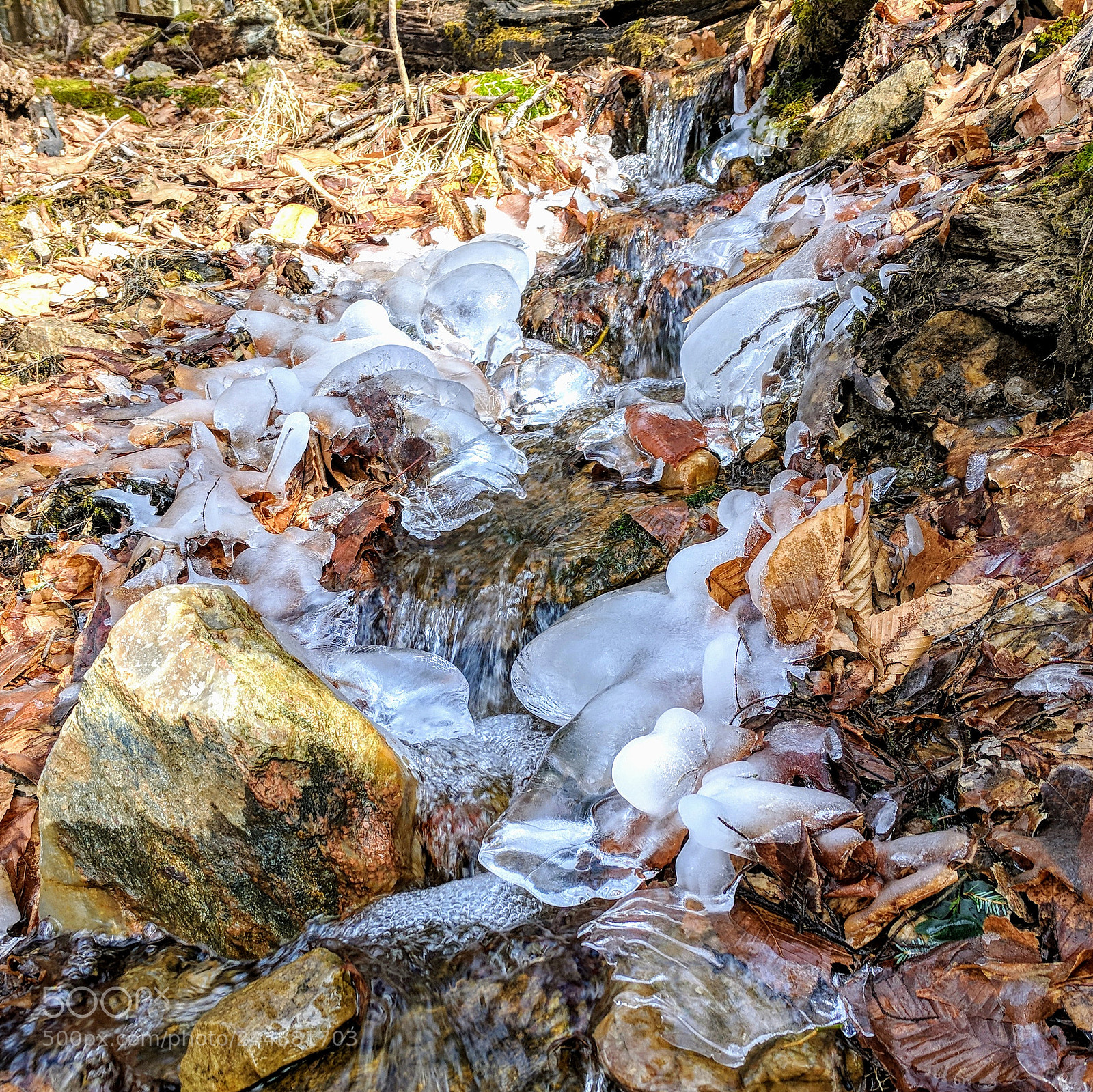 Google Pixel sample photo. Frozen stream photography