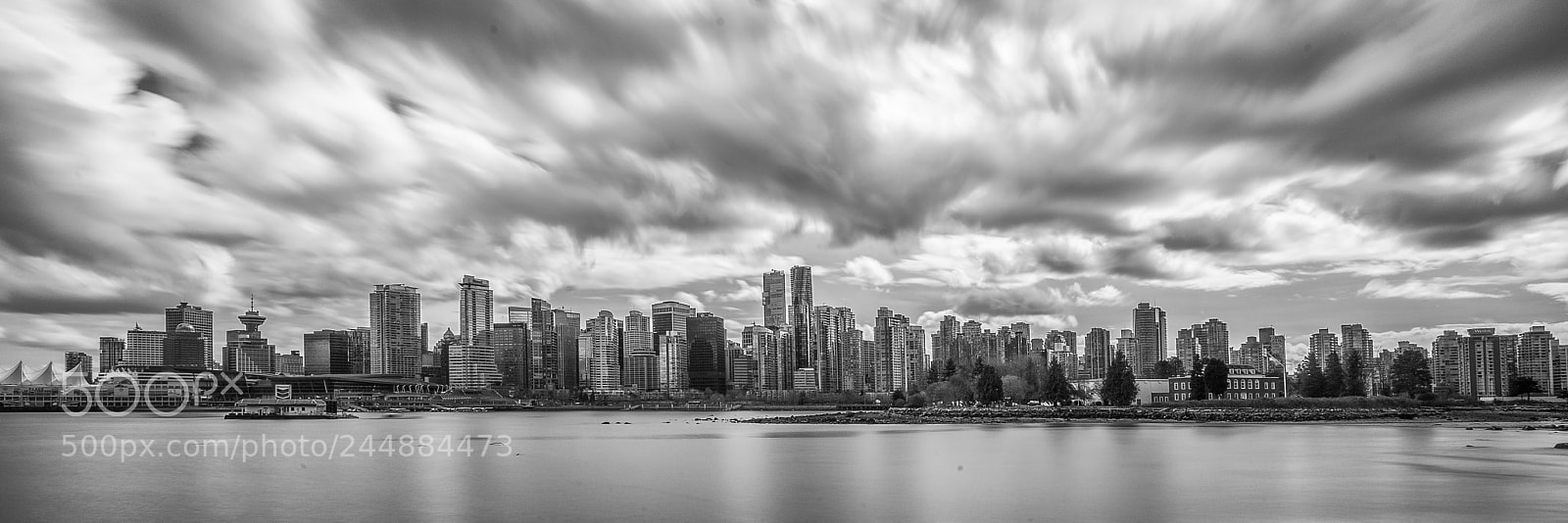 Sony a7 II sample photo. Vancouver skyline under clouds photography