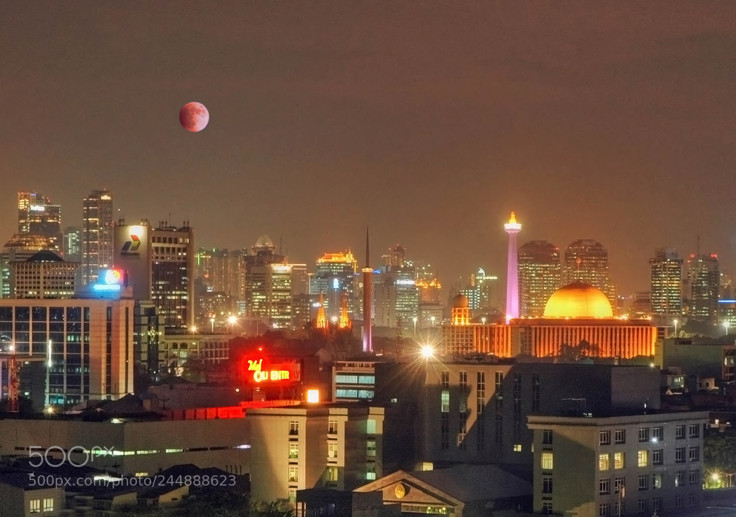 Nikon D70s sample photo. Jakarta super moon photography