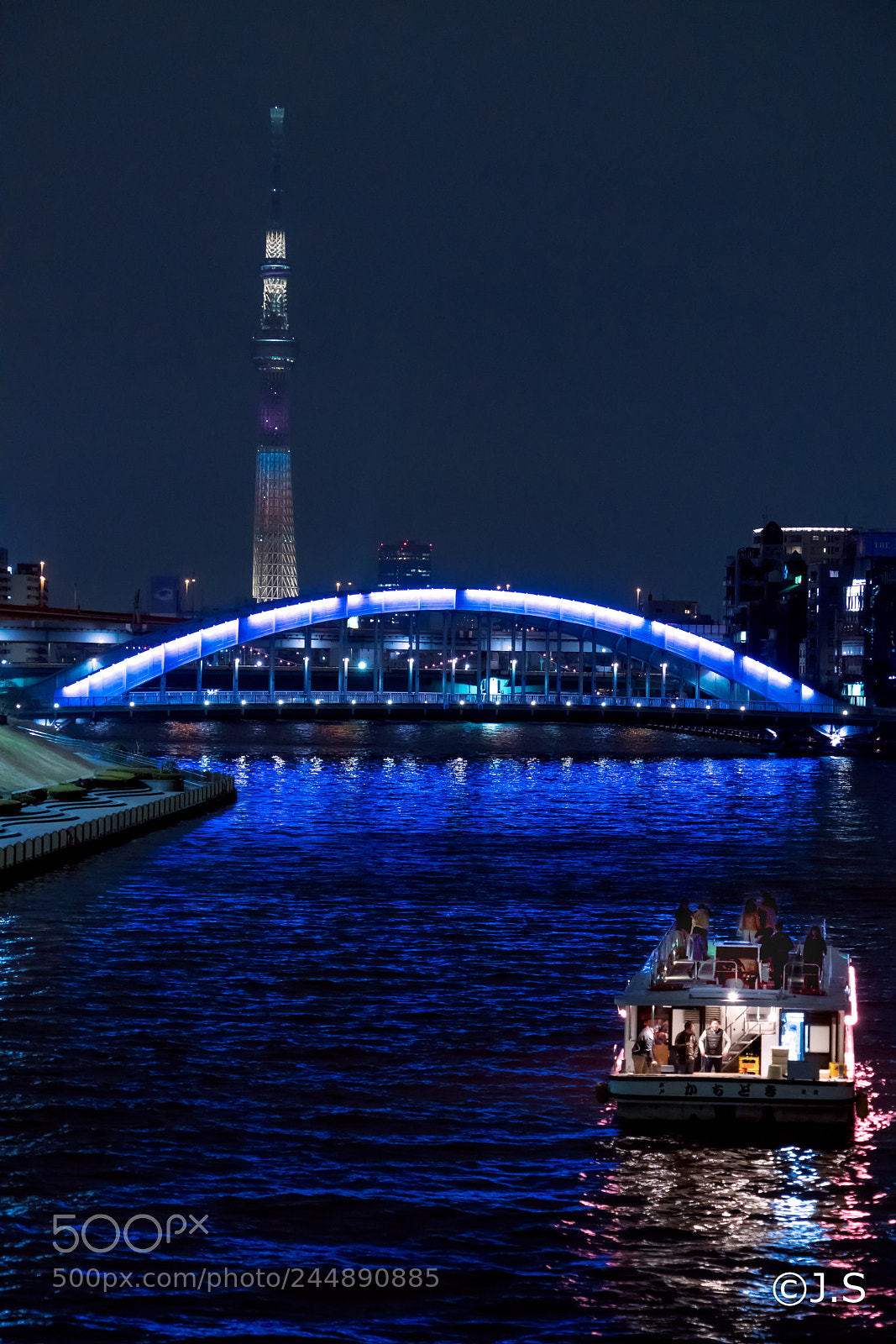 Sony a7R II sample photo. Blue lighting bridge photography