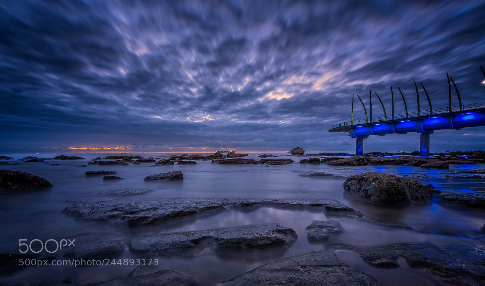 Nikon D850 sample photo. Blue hour umhlanga pier photography