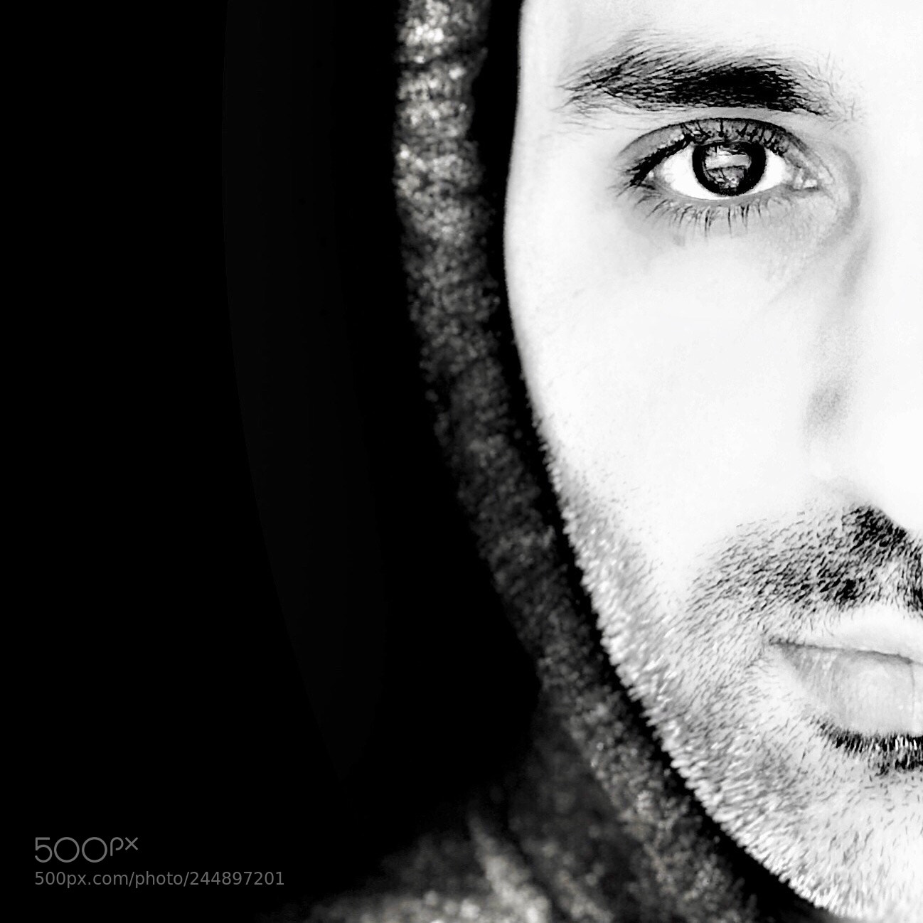 Apple iPhone X sample photo. Self portrait b&w photography