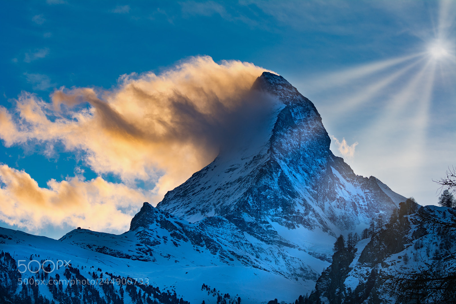 Nikon D7100 sample photo. Matterhorn in evening light photography