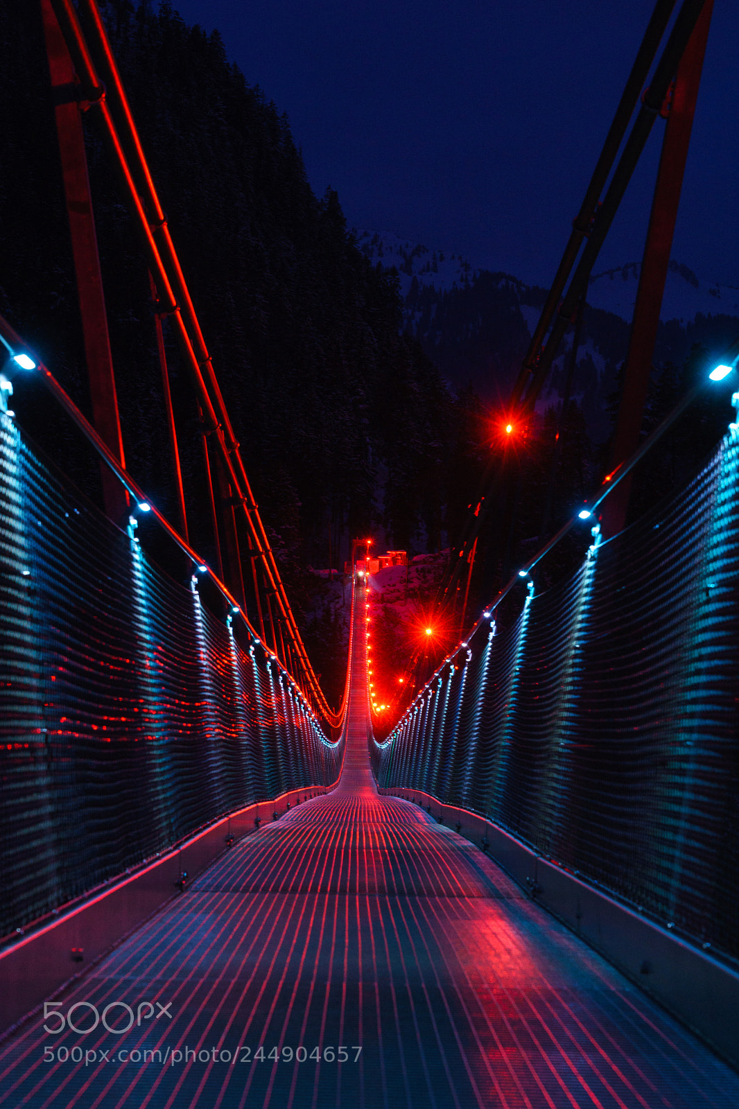 Sony a7 II sample photo. Highline 179 bei nacht photography