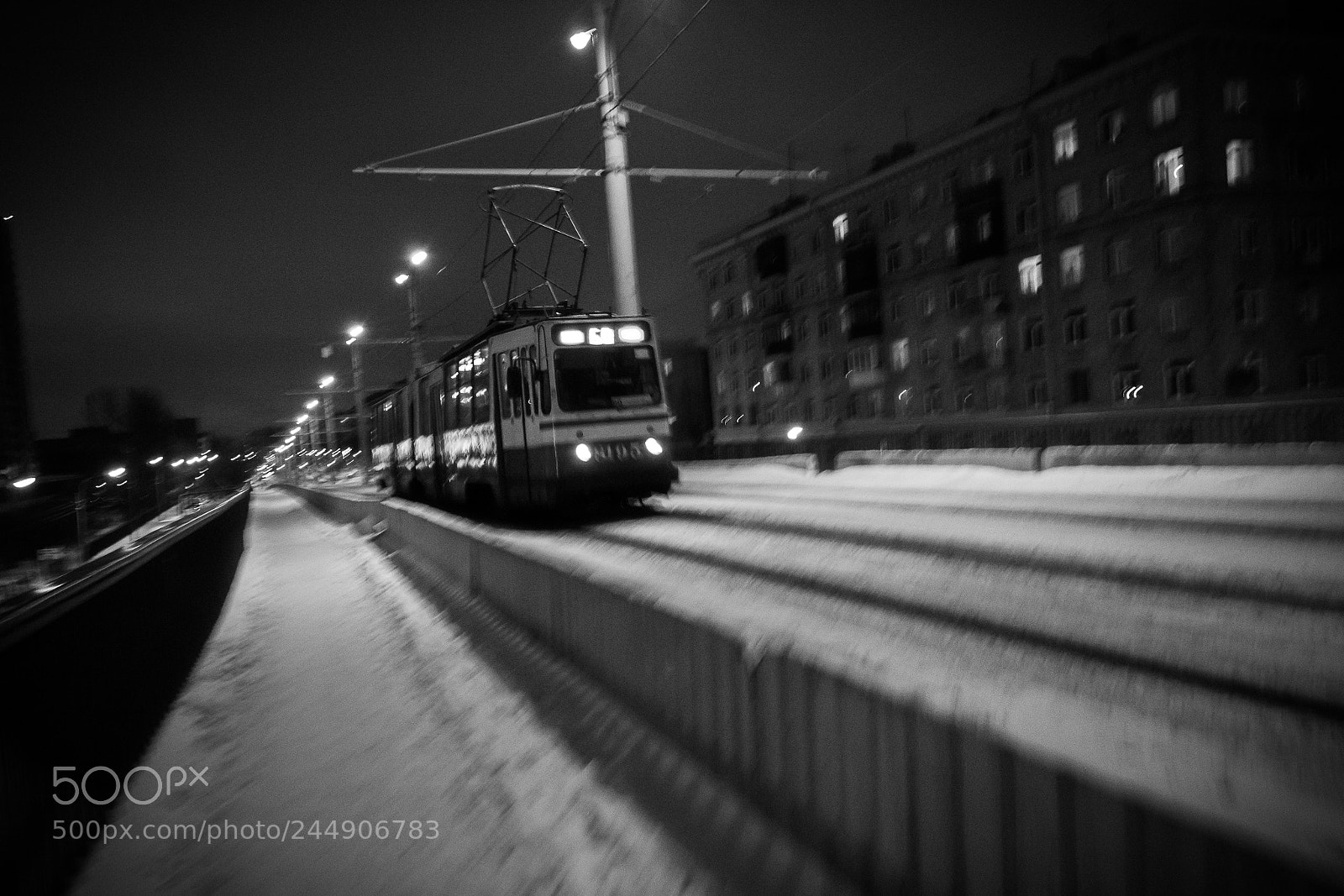 Nikon D3100 sample photo. ...night tram. photography