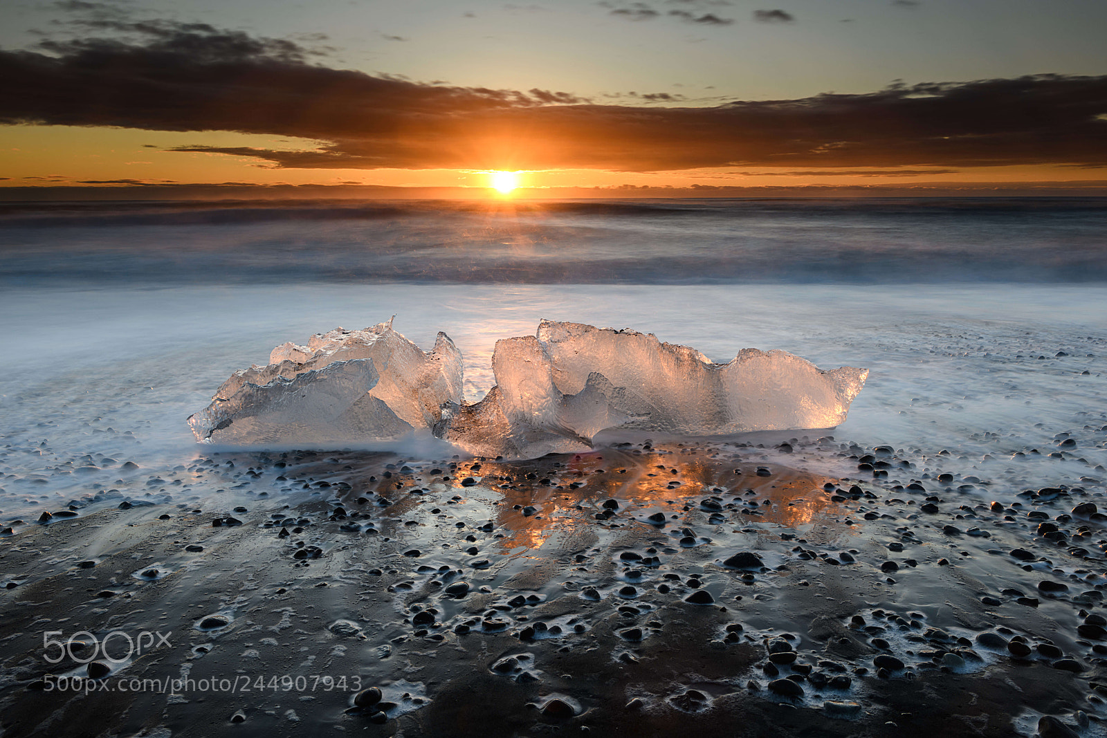Nikon D850 sample photo. Ice at black beach photography
