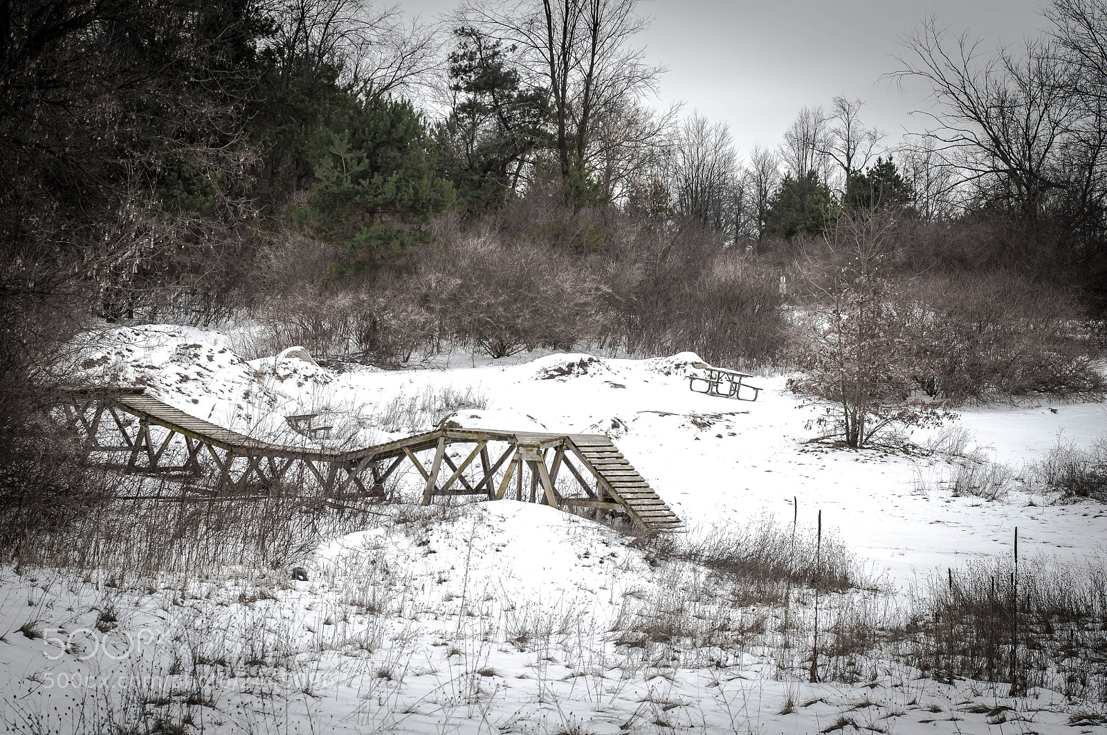 Nikon D90 sample photo. Trolley trails awaiting spring photography