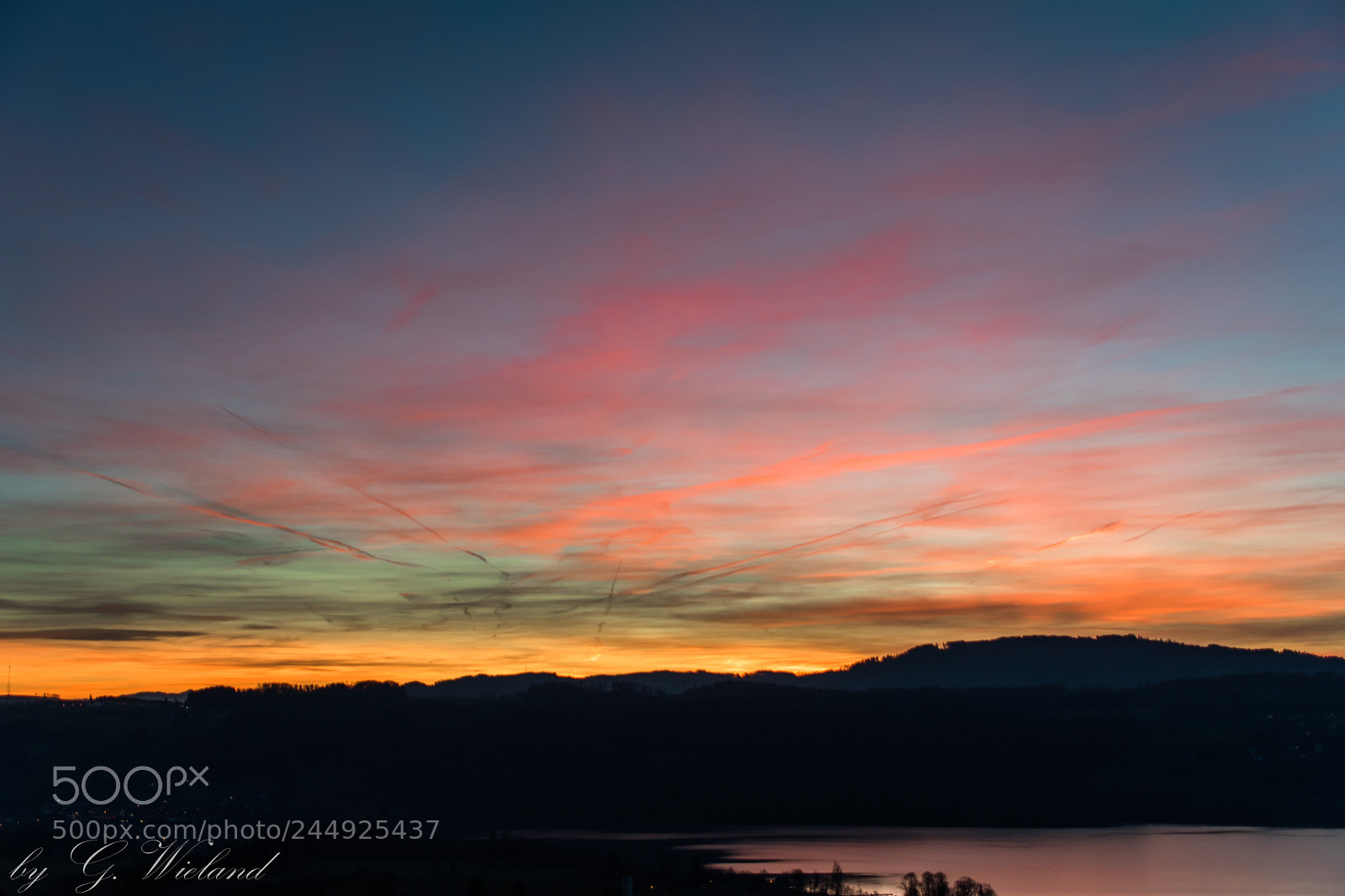 Nikon D5500 sample photo. Sunset at hallwilersee photography