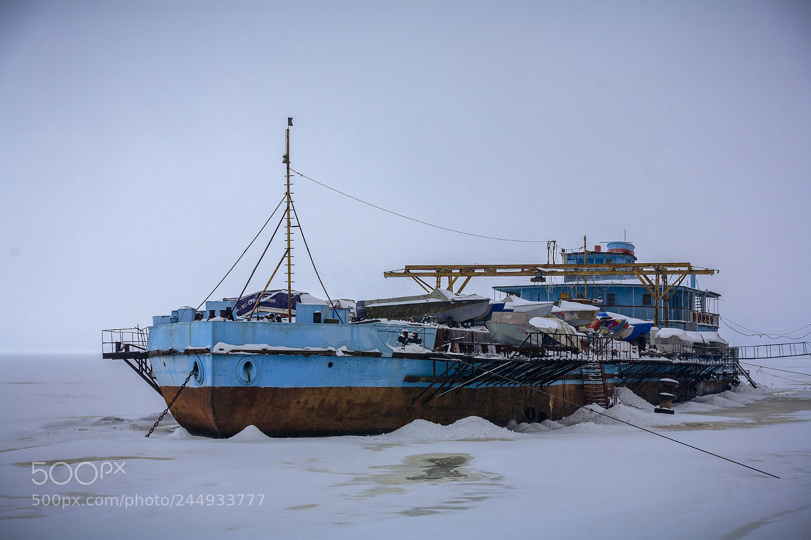 Canon EOS 5D sample photo. Boat in ice photography