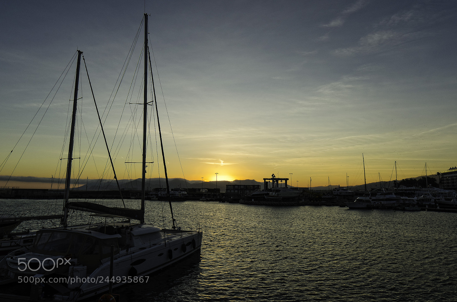 Nikon D5100 sample photo. Sunset cannes harbor view photography