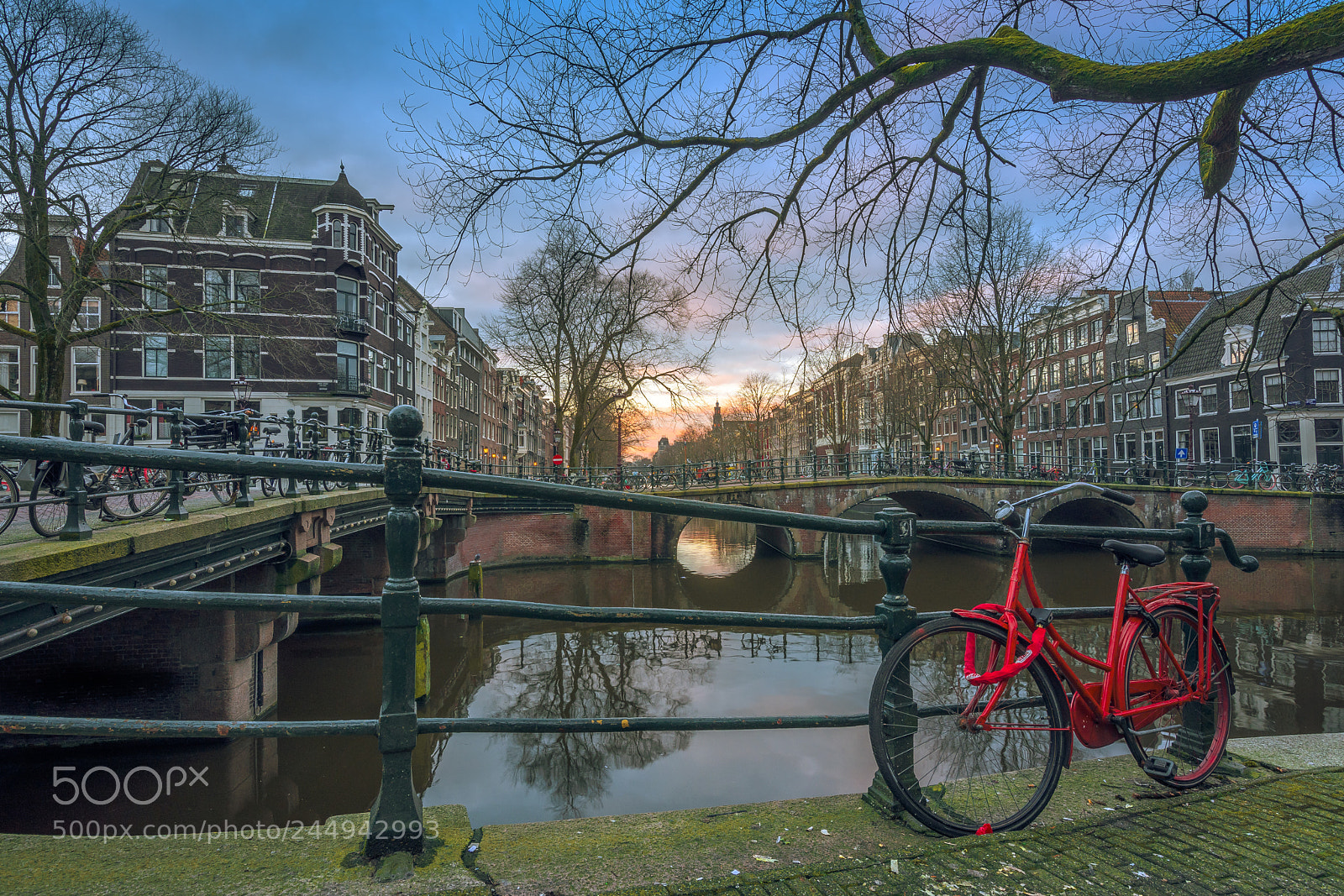 Nikon D7200 sample photo. Sunrise over brouwersgracht, amsterdam photography