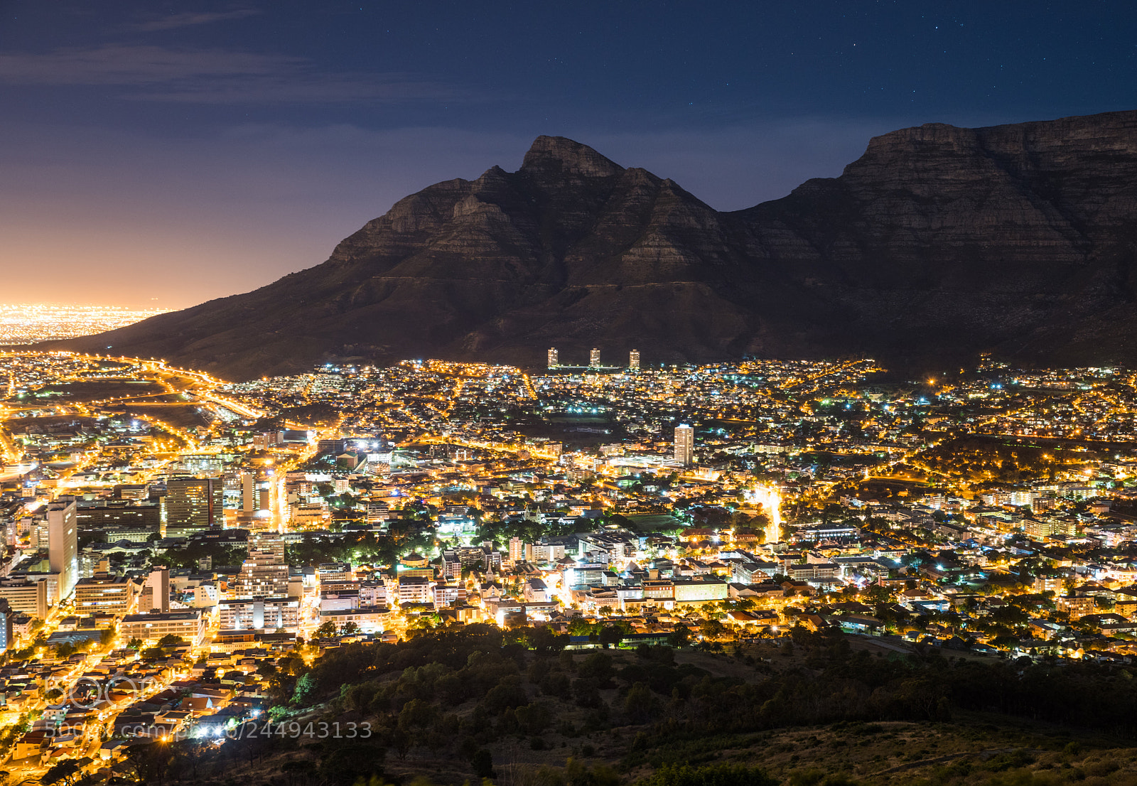 Pentax K-1 sample photo. Night in cape town photography