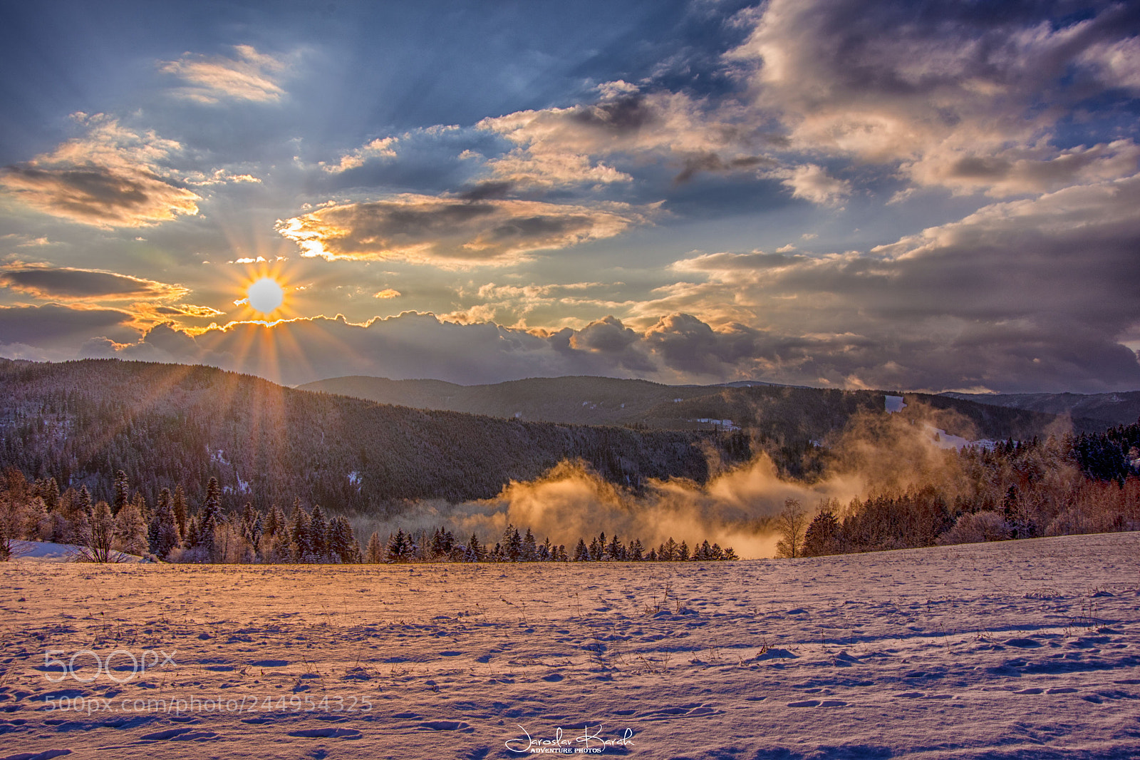 Pentax K-70 sample photo. Winter sunset over brezno photography