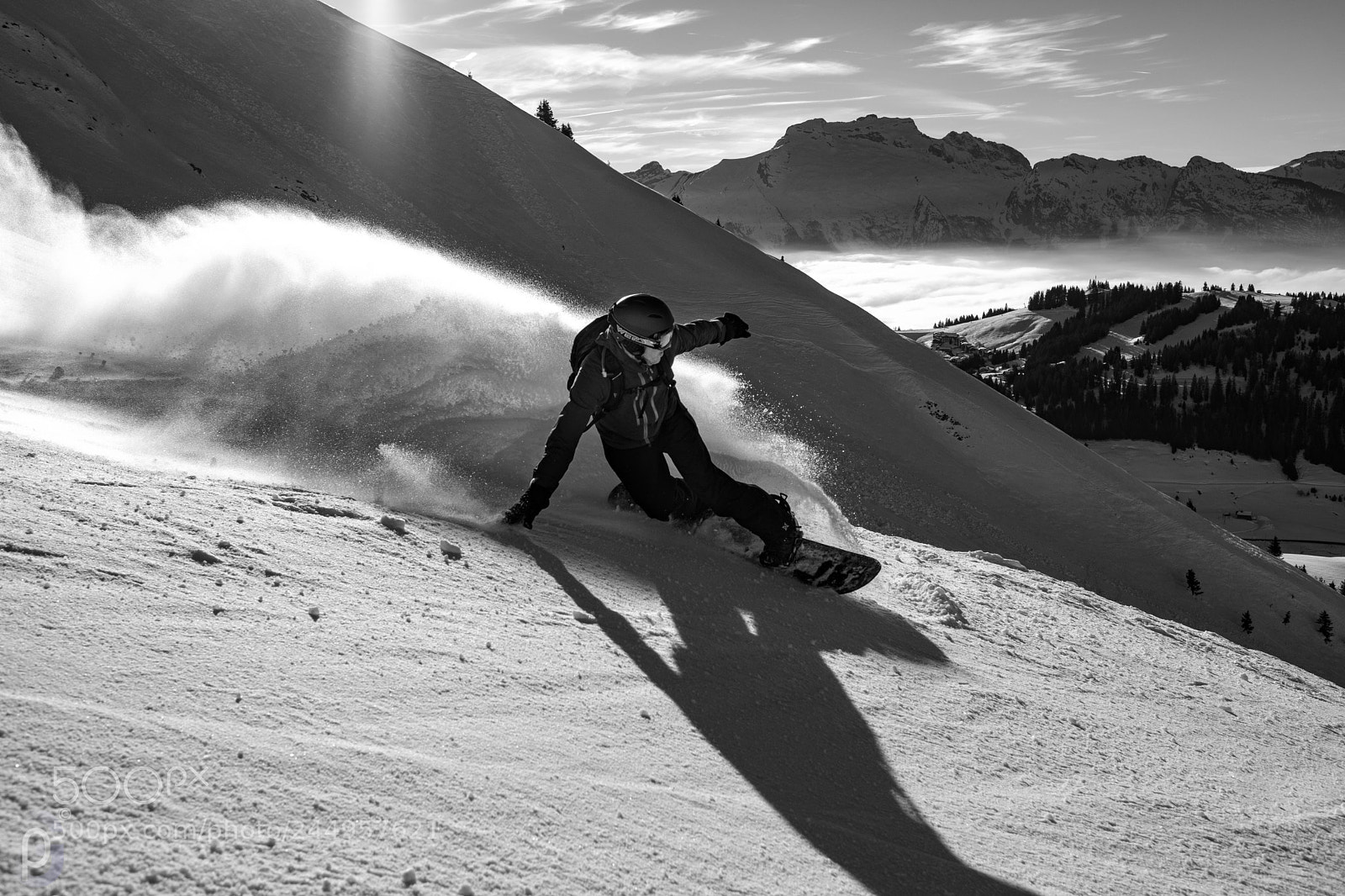 Fujifilm X-T2 sample photo. Snowboard riding photography