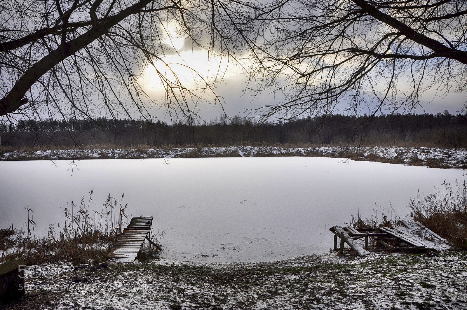 Nikon D90 sample photo. Winter lake photography