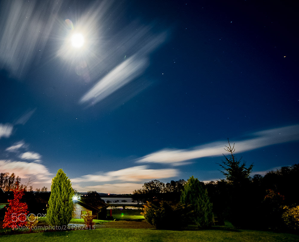 Nikon D4 sample photo. Night sky in loch photography