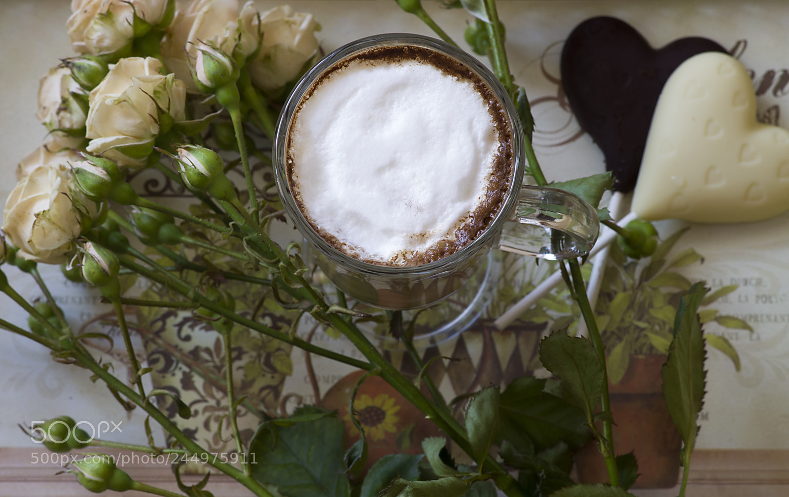 Pentax K-30 sample photo. Cappuccino with chocolate hearts photography