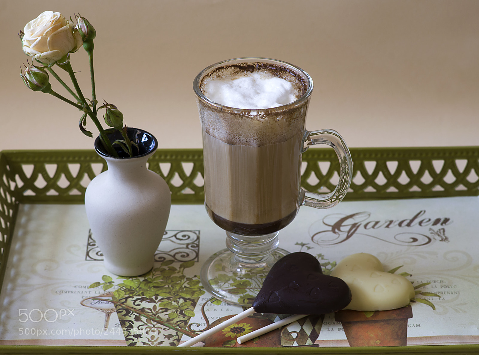 Pentax K-30 sample photo. Cappuccino with chocolate hearts photography