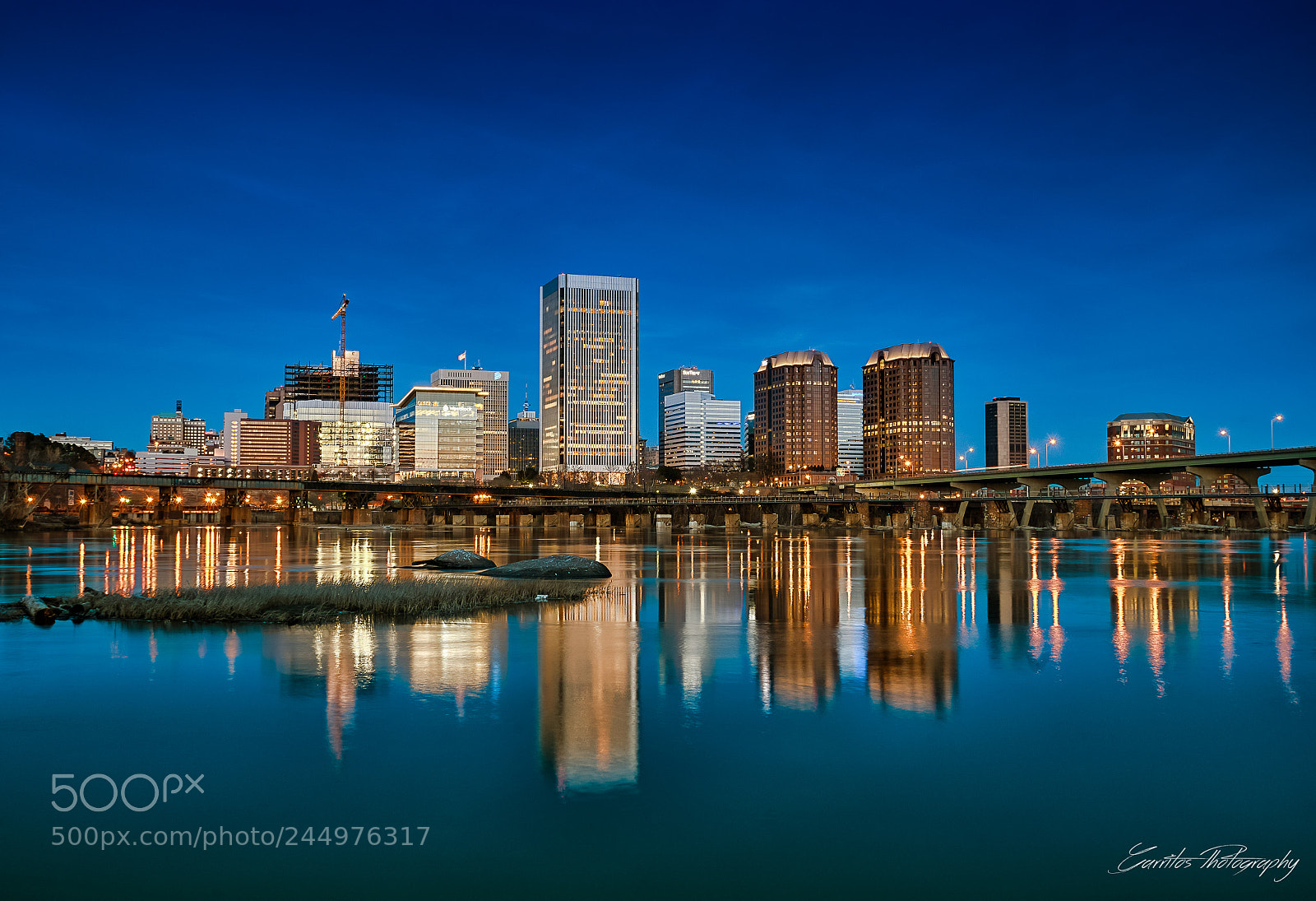 Sony a7R II sample photo. Richmond skyline - blue photography
