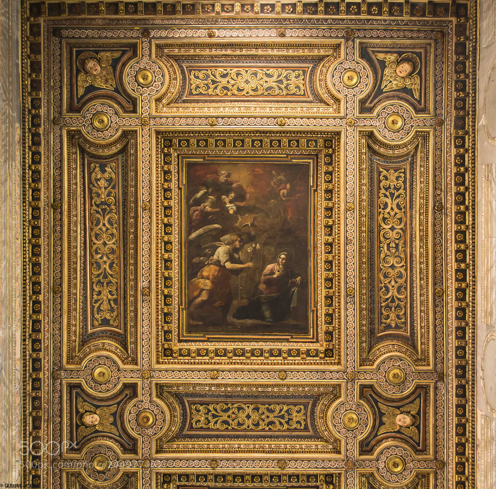 Nikon D3100 sample photo. Neapolitan's coffered ceiling photography