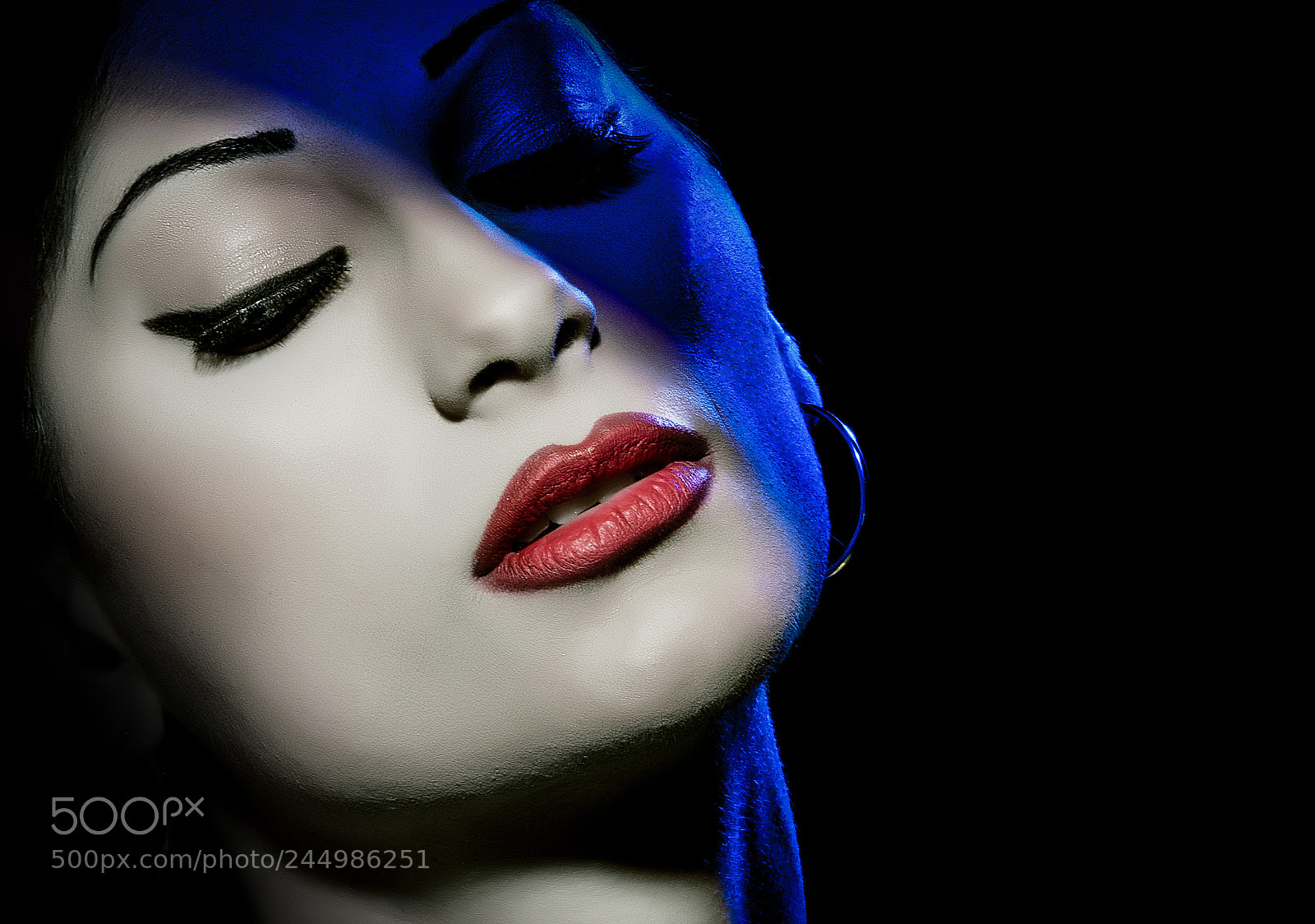 Nikon D3 sample photo. Red lips photography