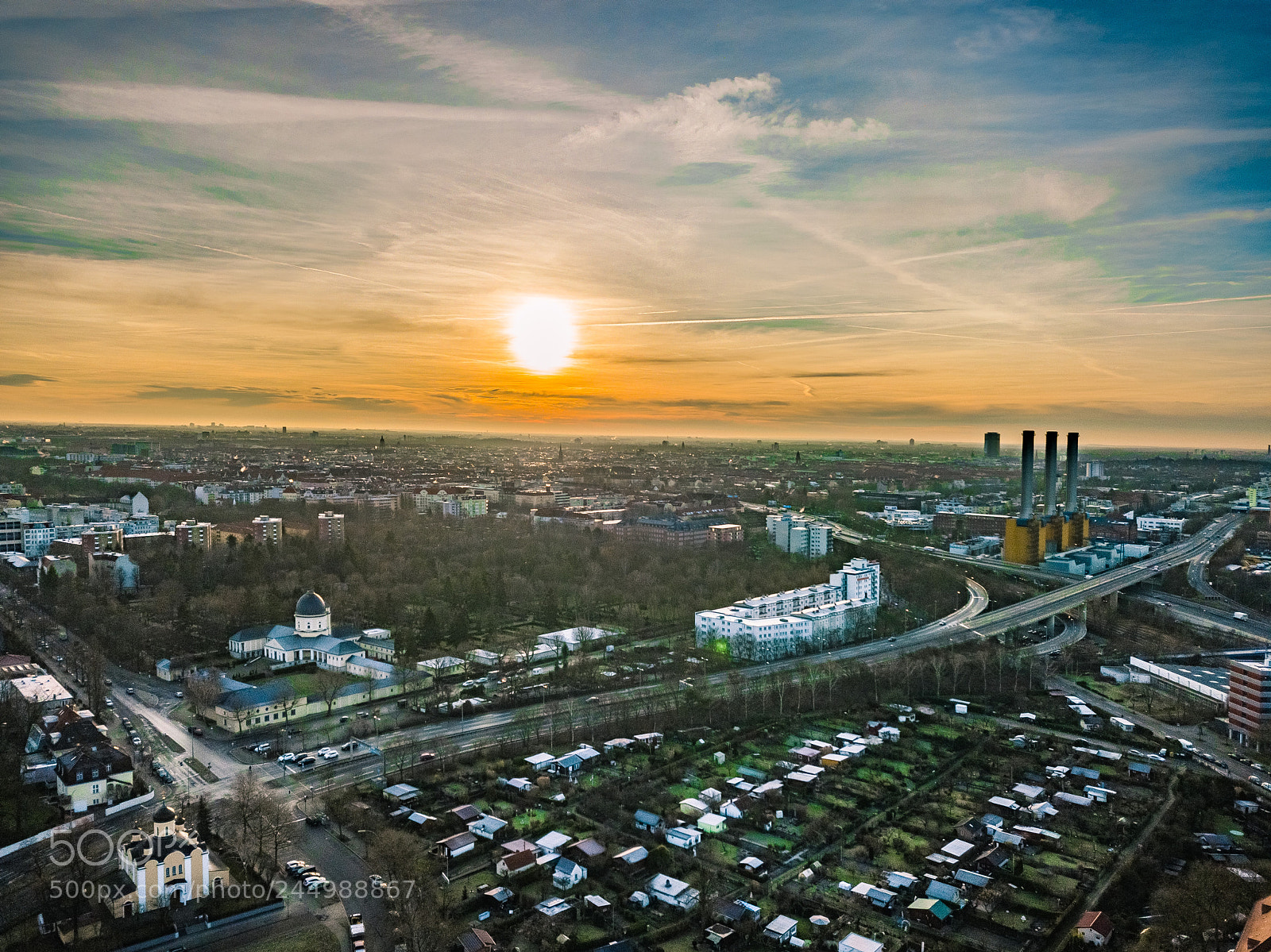 DJI FC220 sample photo. Sunset over city photography