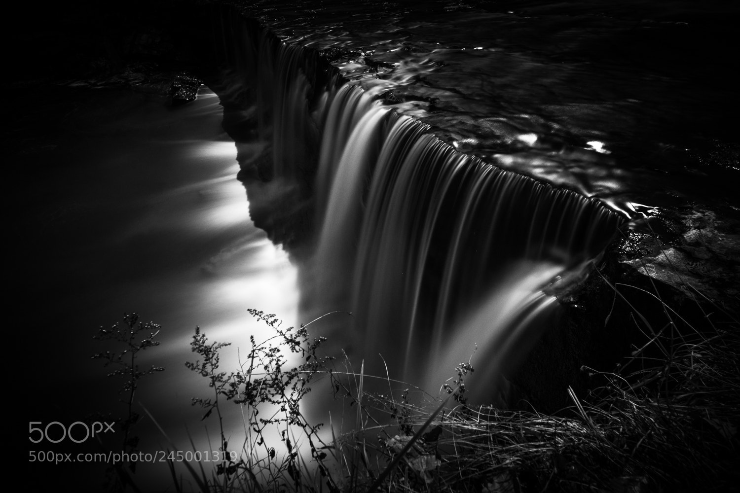 Nikon D800 sample photo. Moonlit waterfall photography