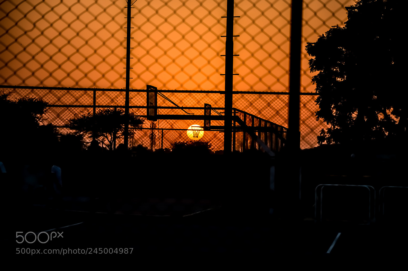 Nikon D3200 sample photo. Sunset through the hoop photography