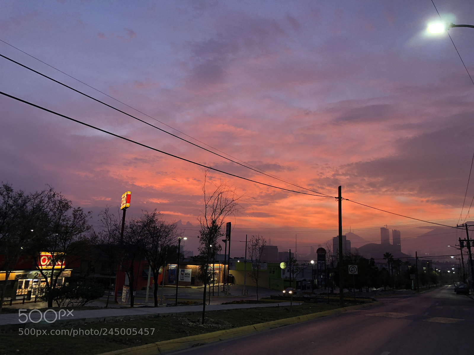 Apple iPhone X sample photo. Red morning photography